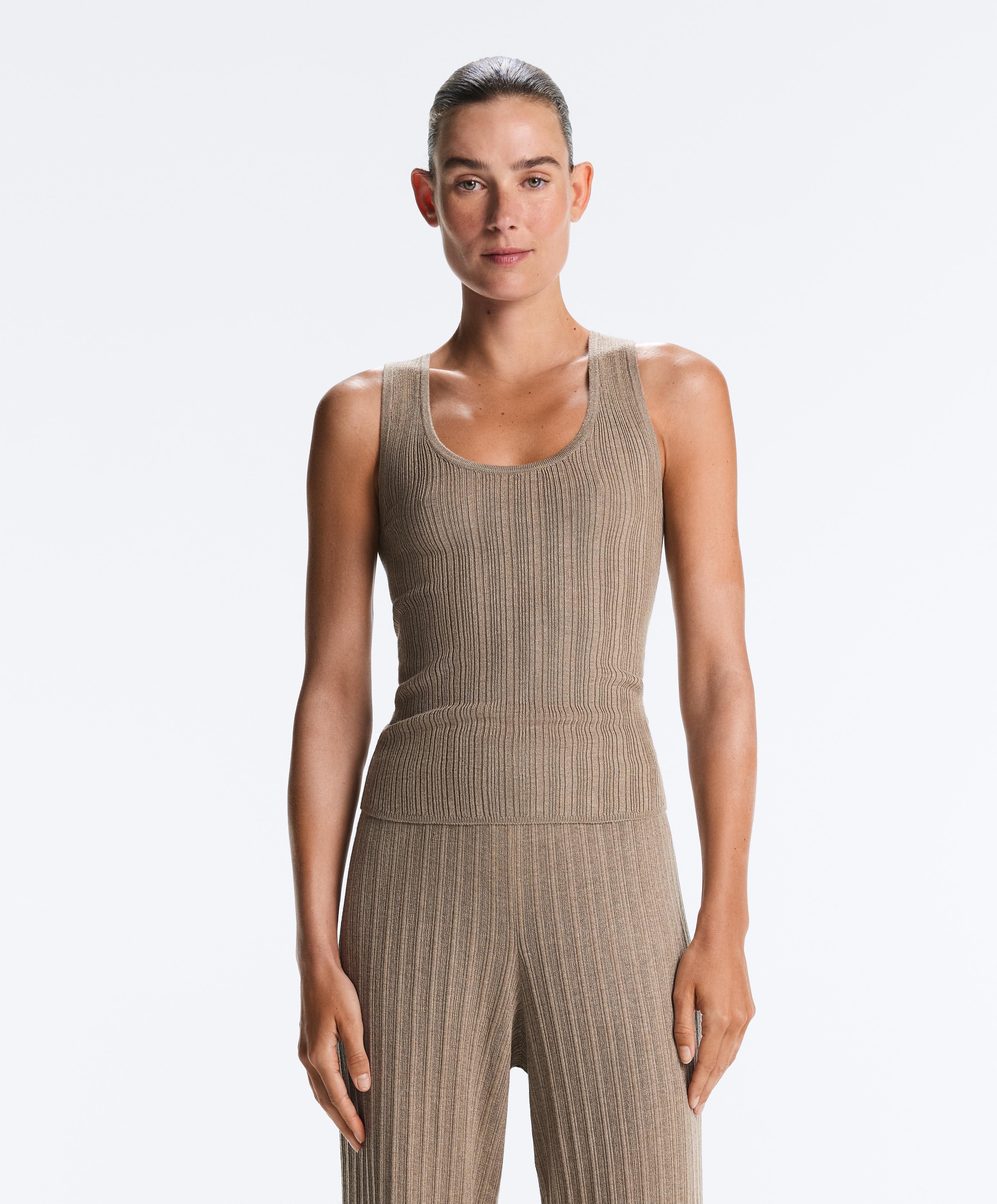 Rib knit top — DARK TAUPE