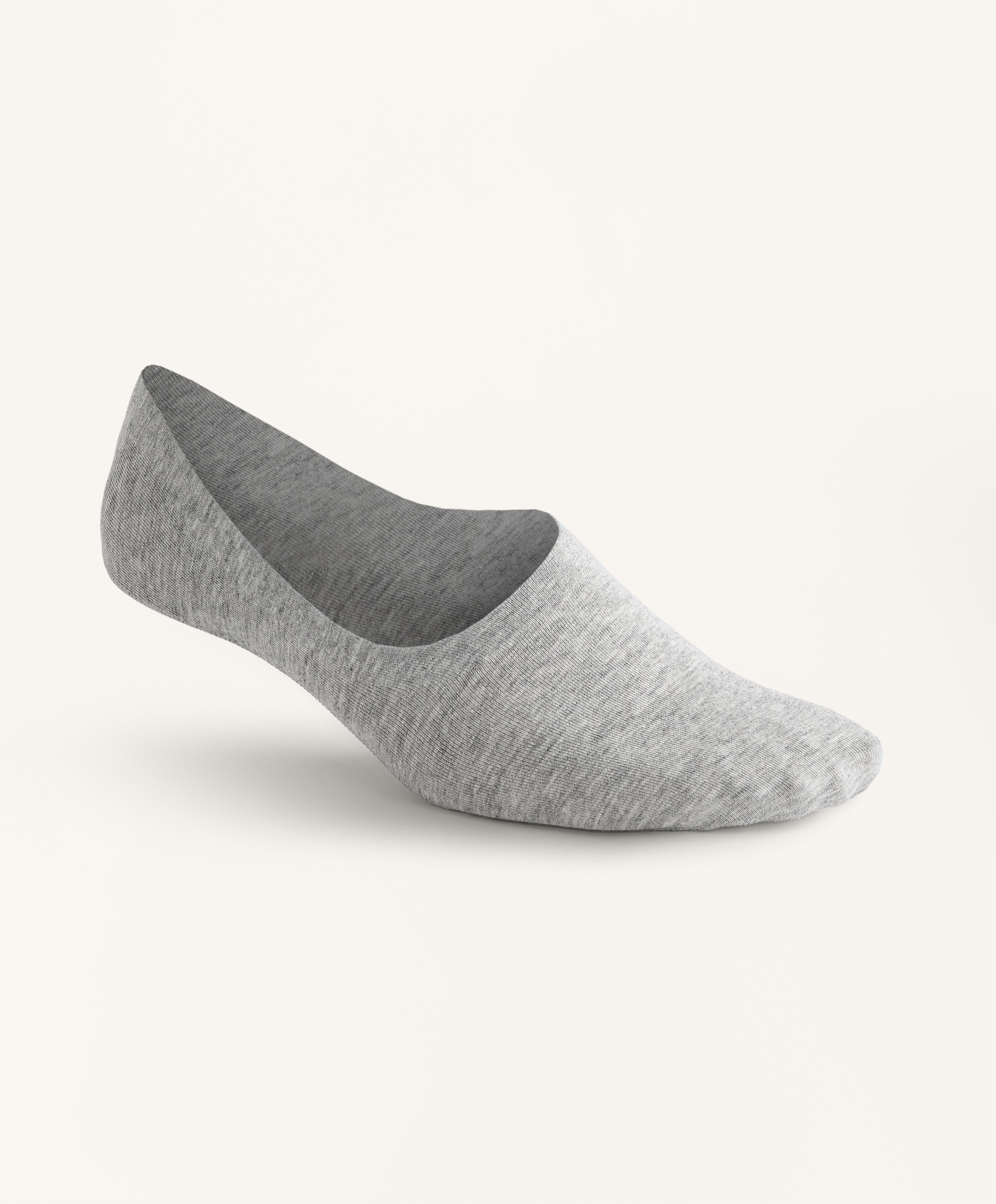 2 pairs of high cut invisible cotton blend socks