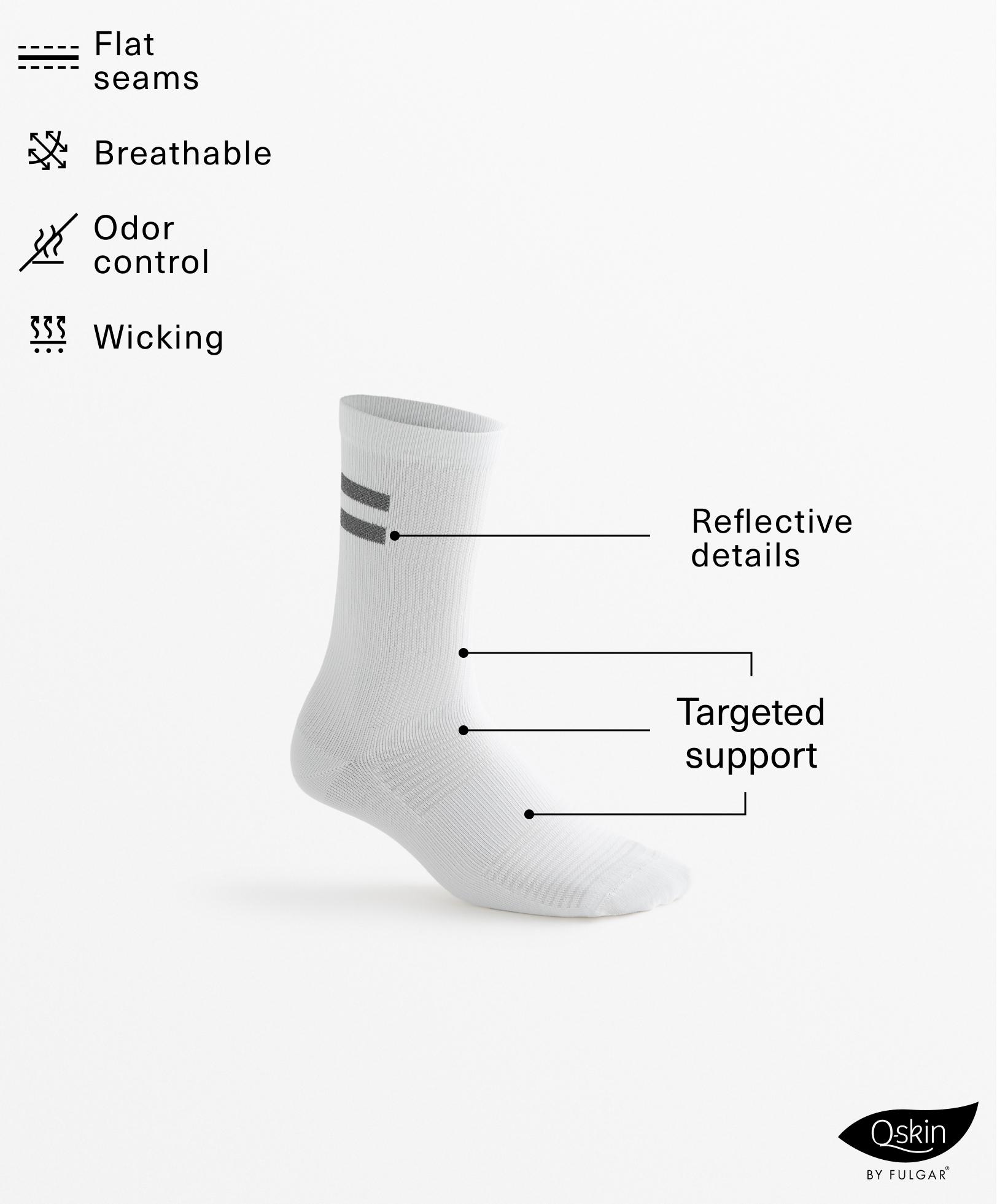 2 pairs of sports socks with reflective detail