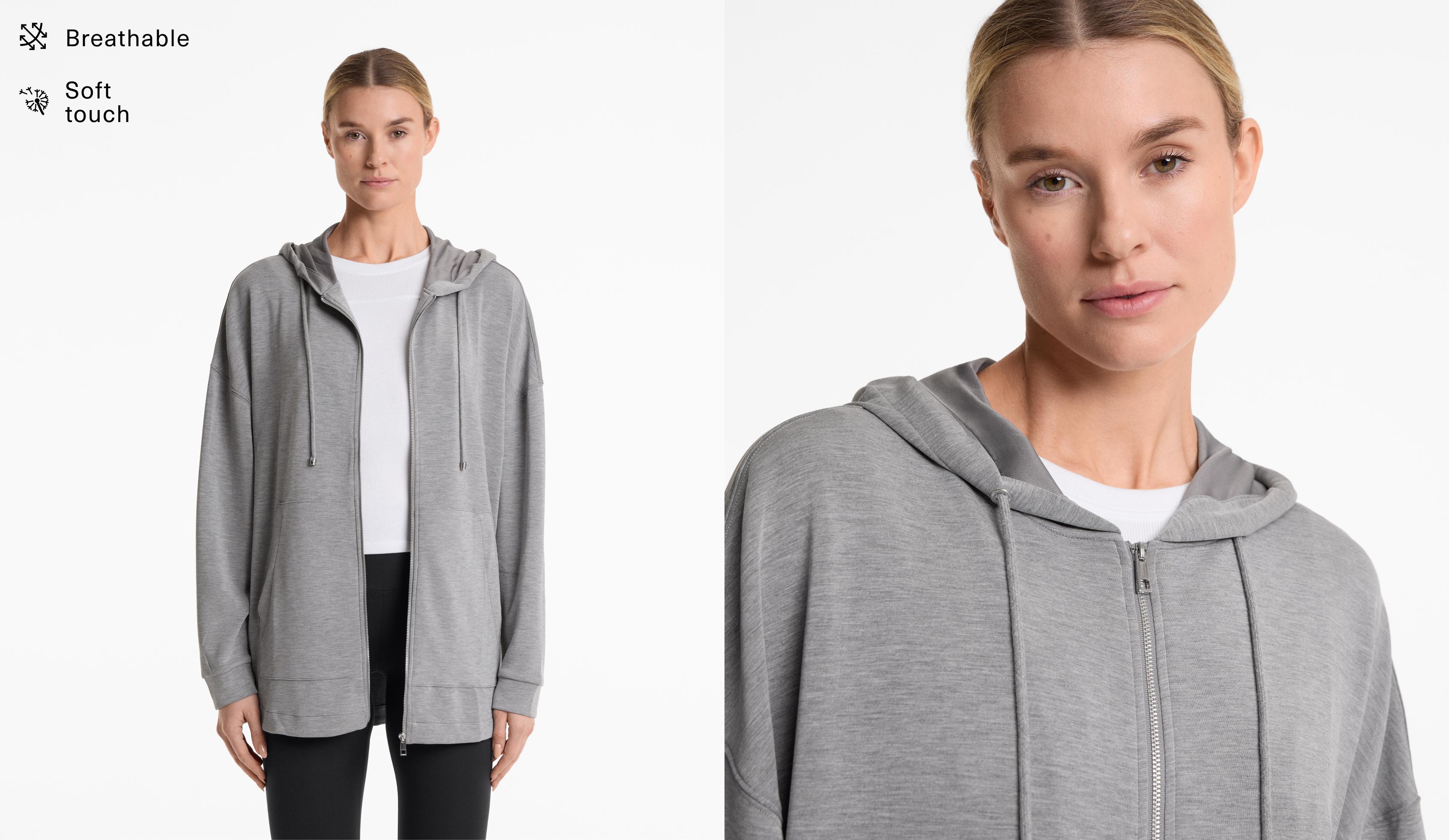 Oversize hooded jacket with soft-touch modal Oversize hooded jacket with soft-touch modal