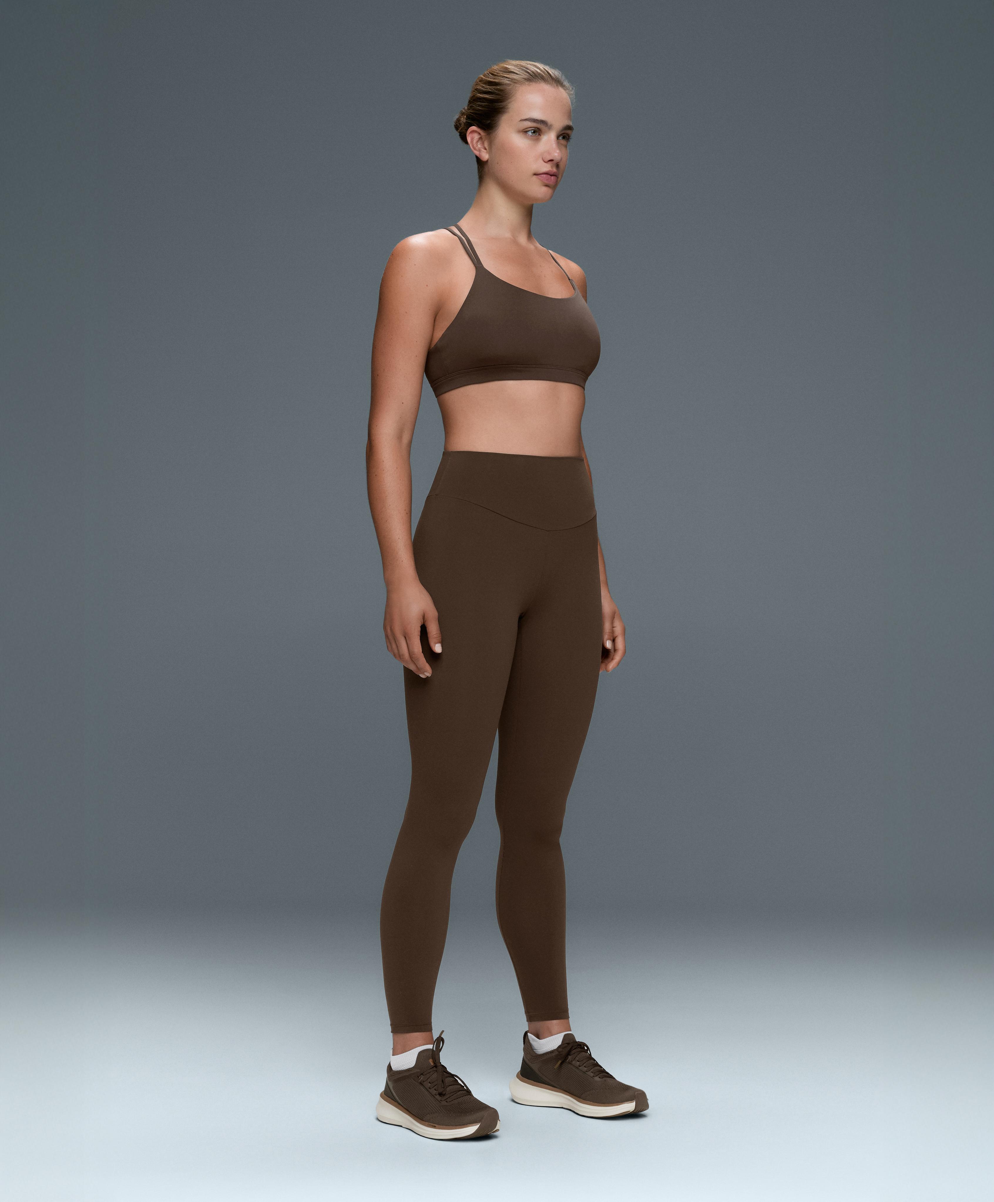 Comfortlux high-waisted ankle-length leggings — DARK BROWN