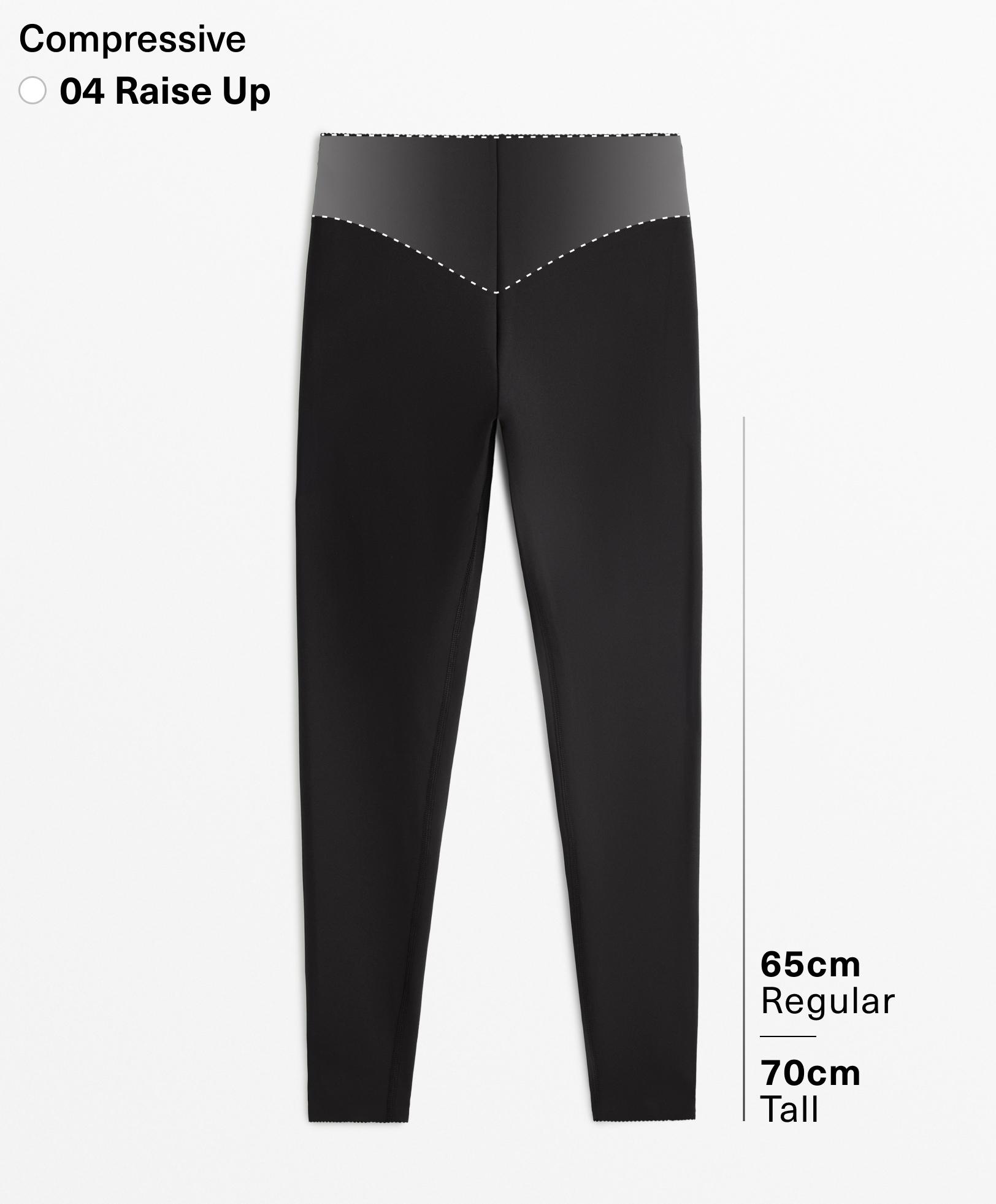 Compressive raise up ankle-length leggings