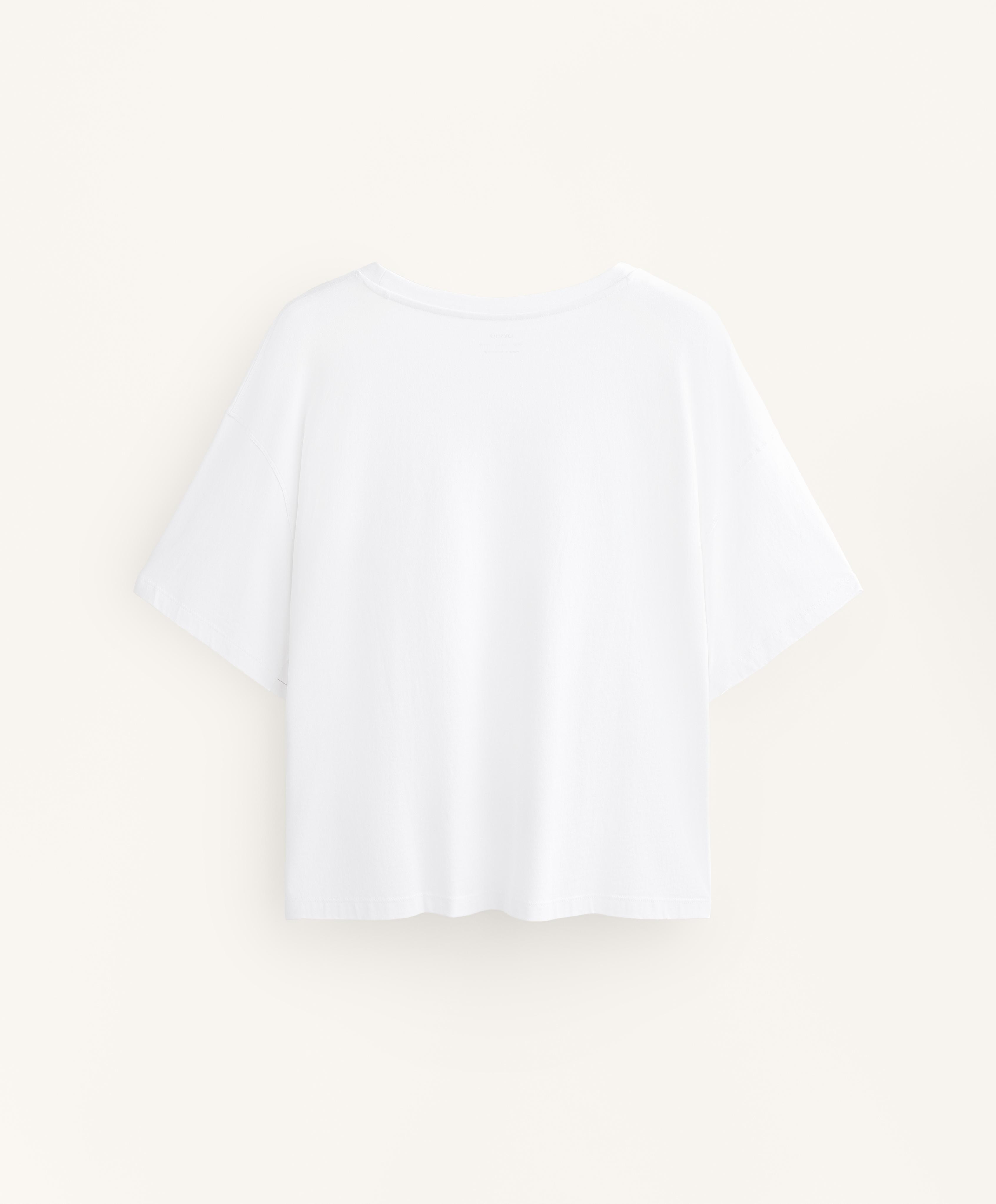 Boxy-T-Shirt mit kurzen Ärmeln aus Baumwollmischung Boxy-T-Shirt mit kurzen Ärmeln aus Baumwollmischung