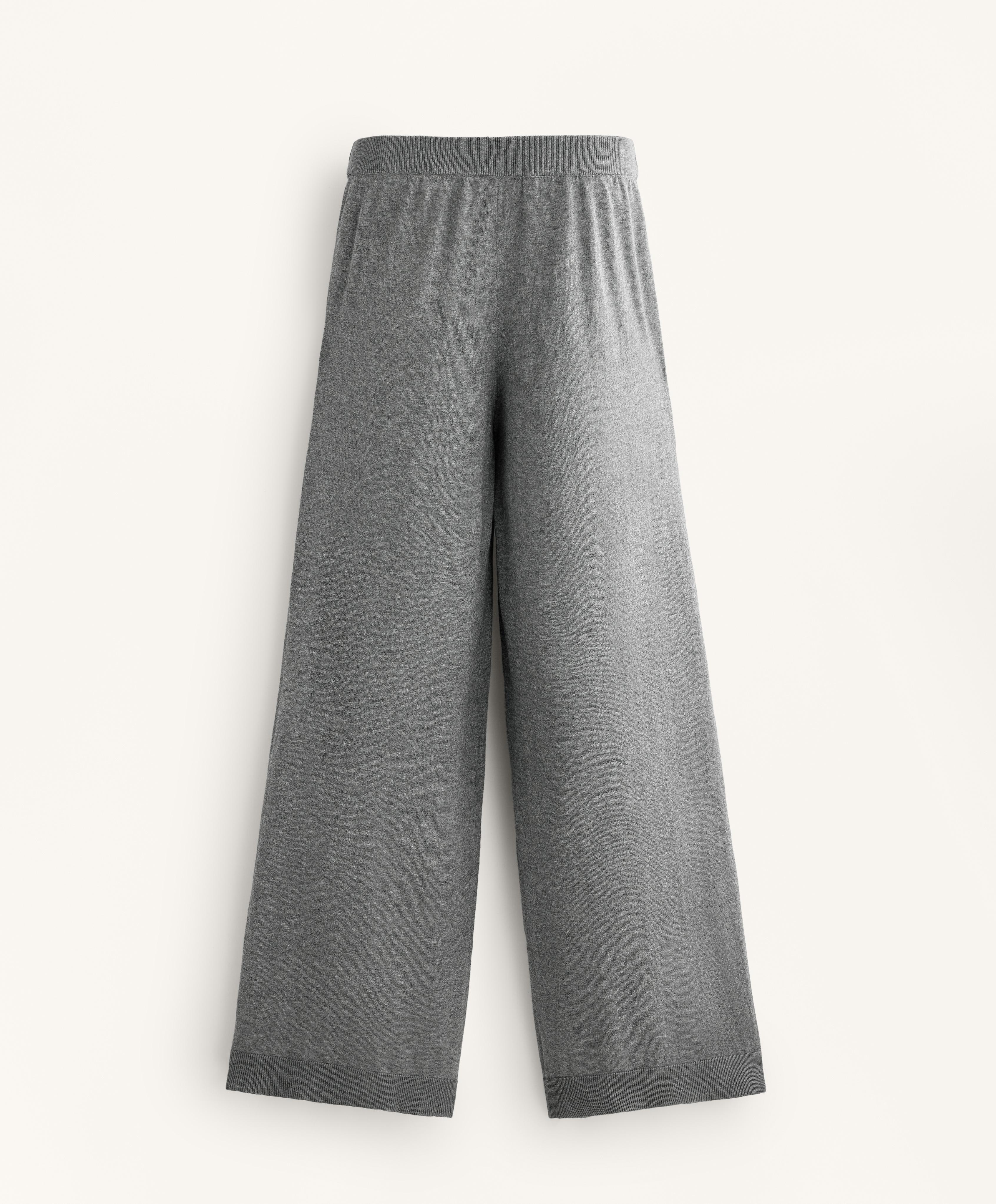 10% cashmere straight-leg knit trousers