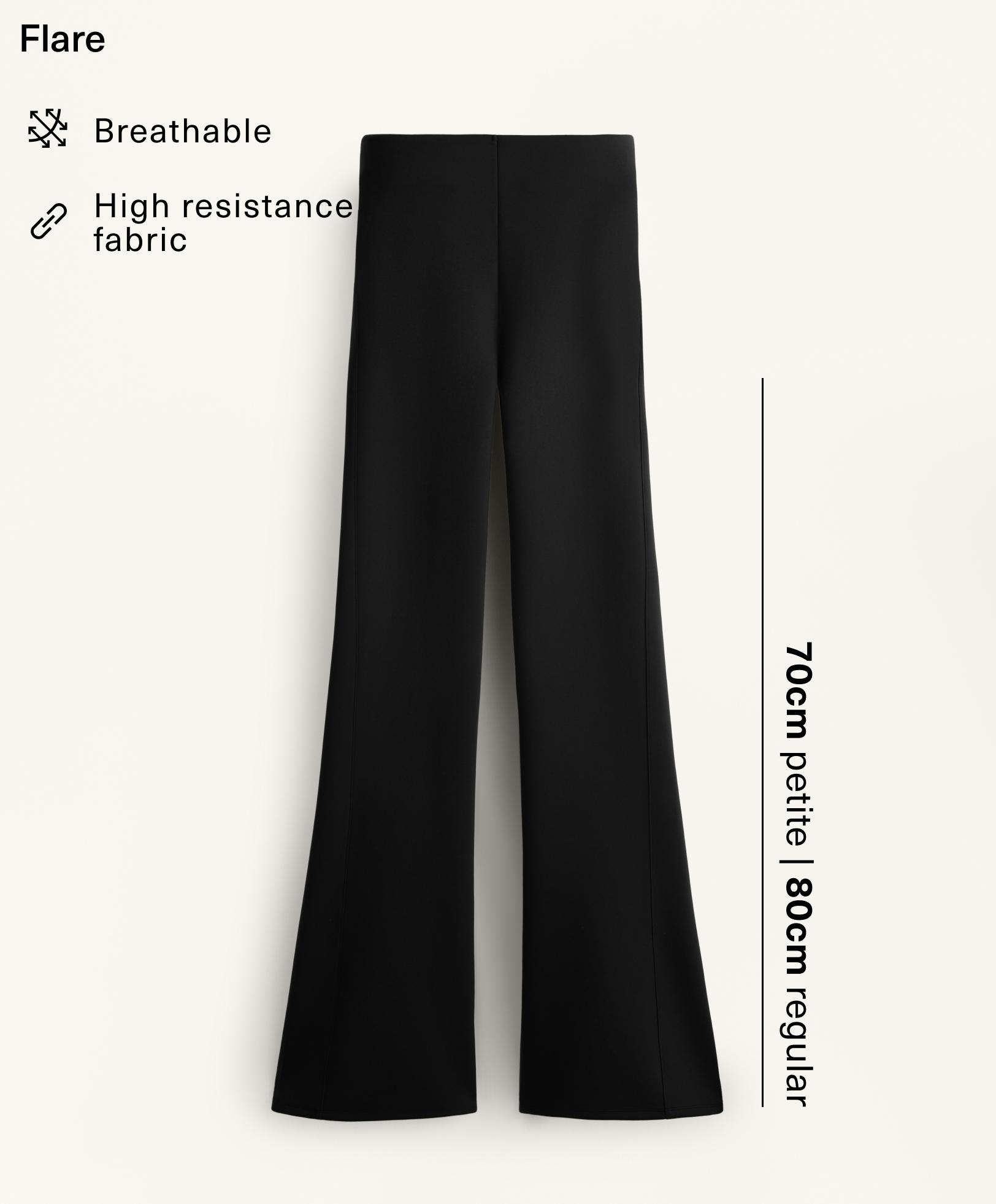 Pantalon flare taille haute effet néoprène