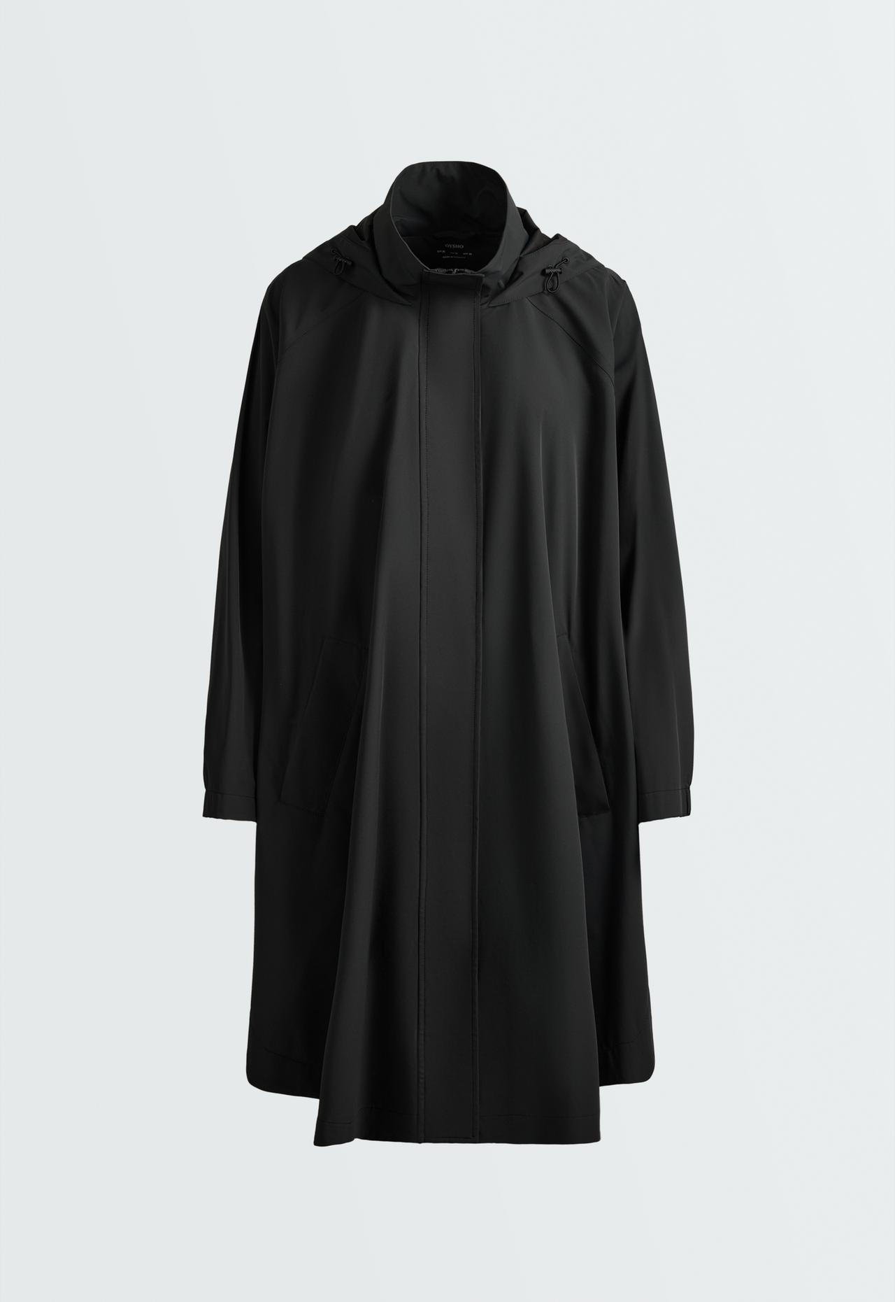 Extra lightweight 10k waterproof long cape — BLACK