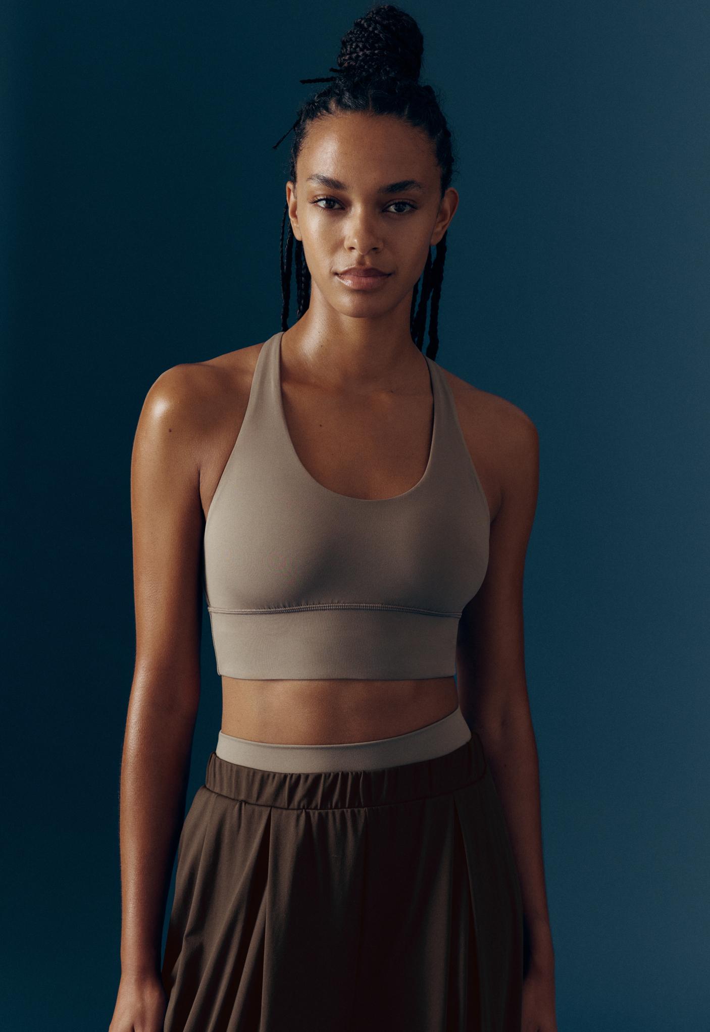 Medium-support Comfortlux sports bra with cups — DARK MINK