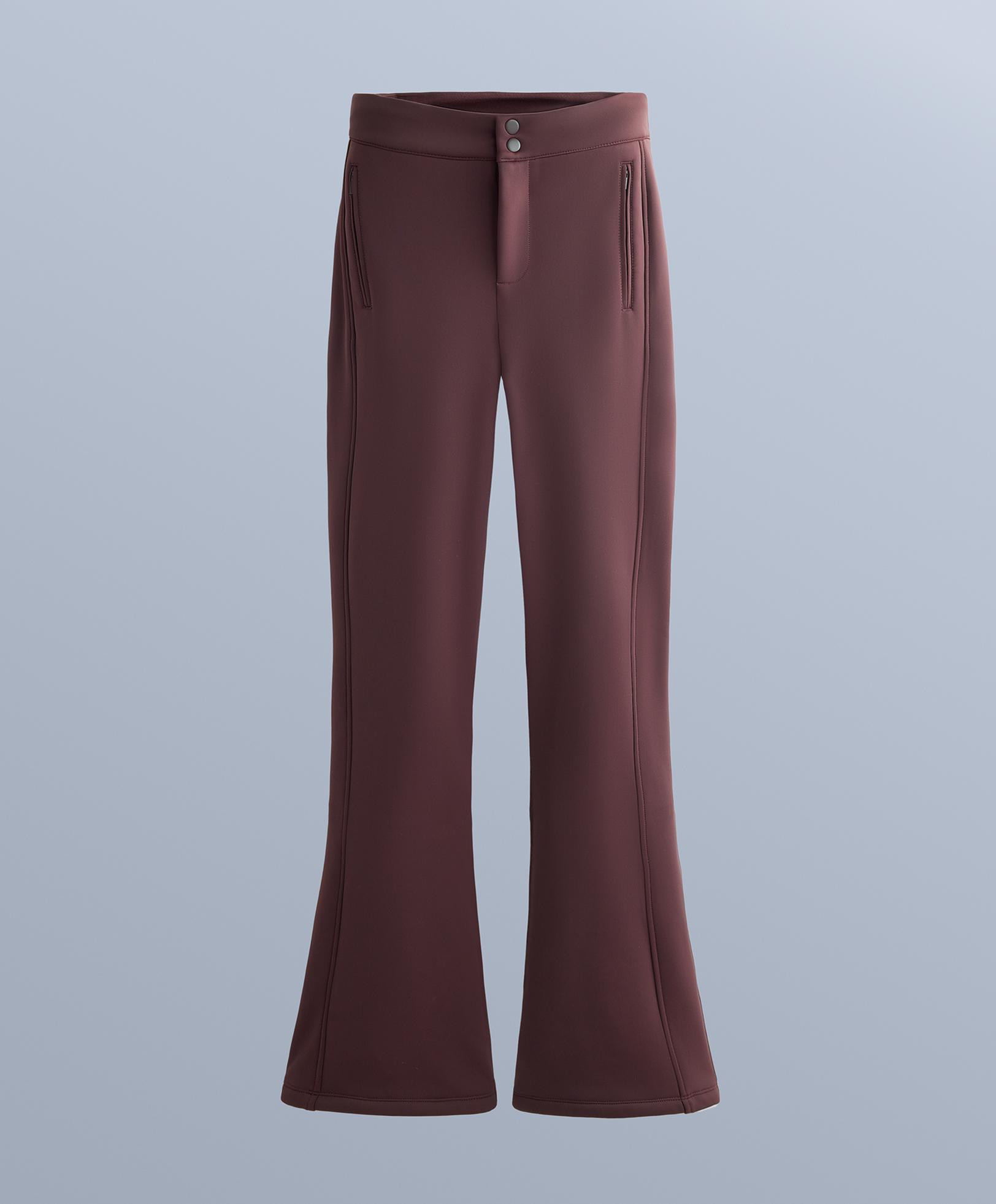 Water-resistant flare stretch SKI trousers — DARK WINE RED