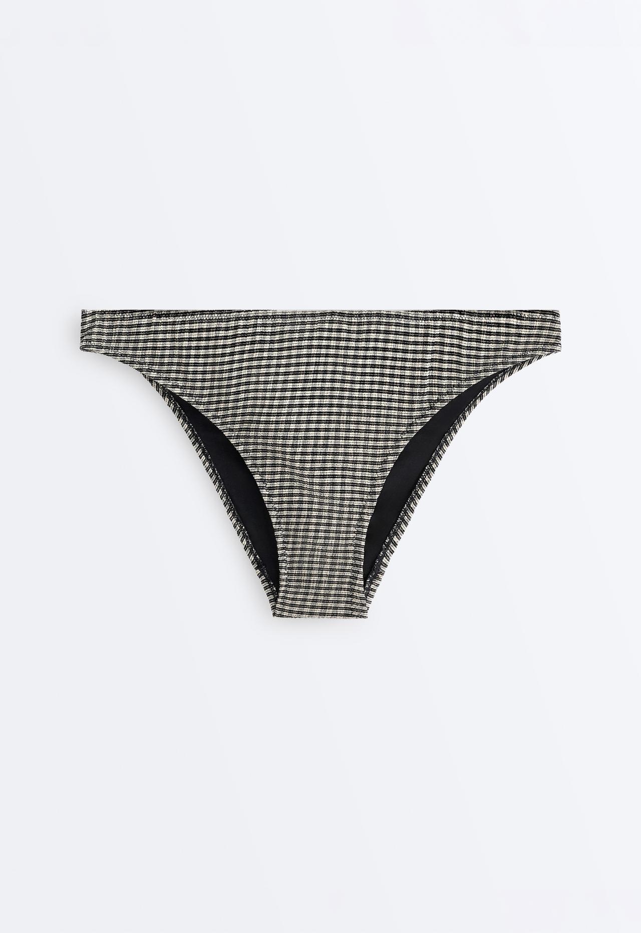 Classic mini check bikini briefs — BLACK