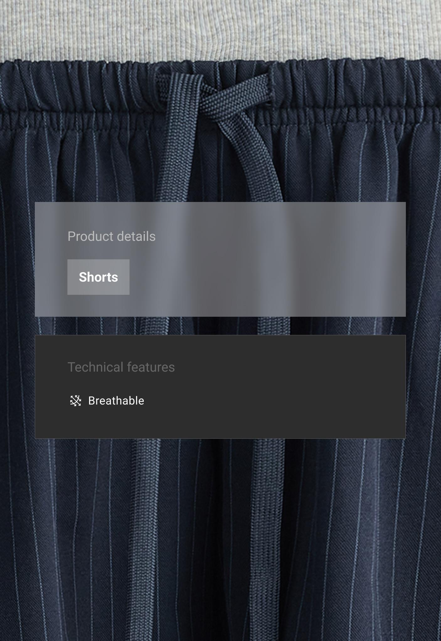 Pinstripe cotton pique shorts — NAVY BLUE