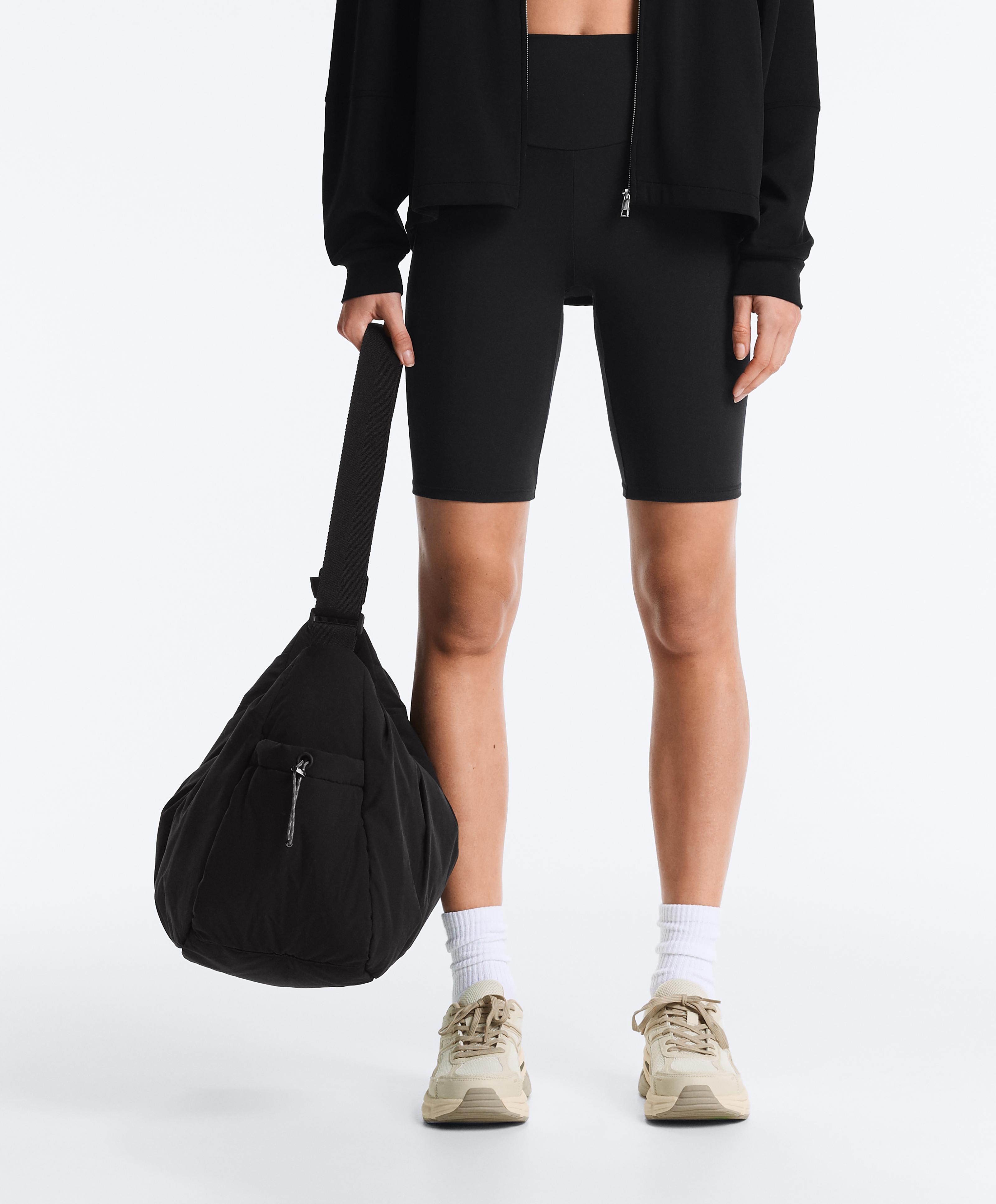 Shopper bag with side pockets — BLACK