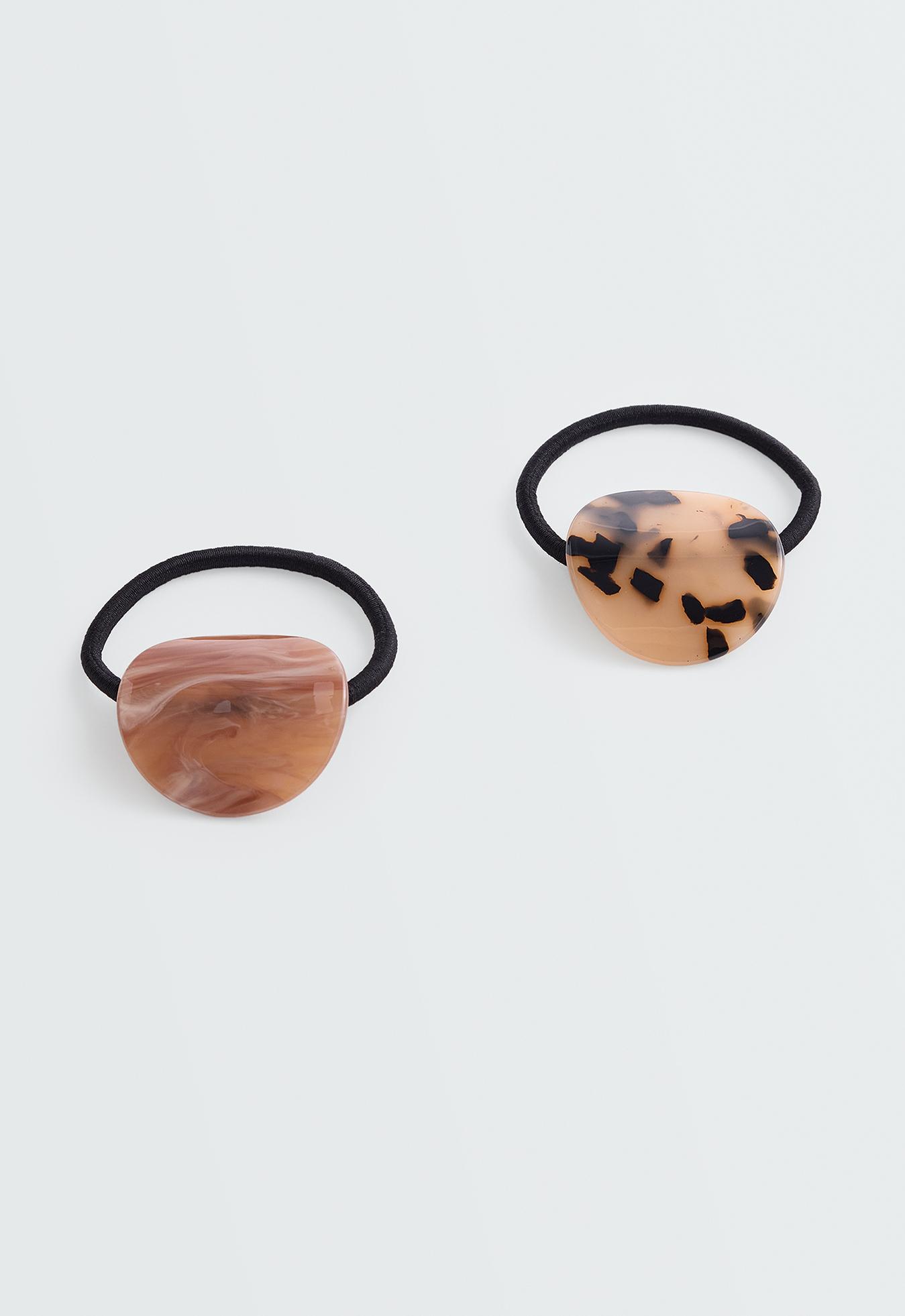 2 tortoiseshell-effect scrunchies — RUST