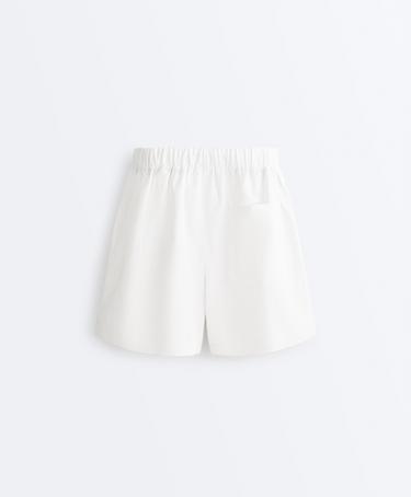 Cotton blend and 20% linen shorts — WHITE  8