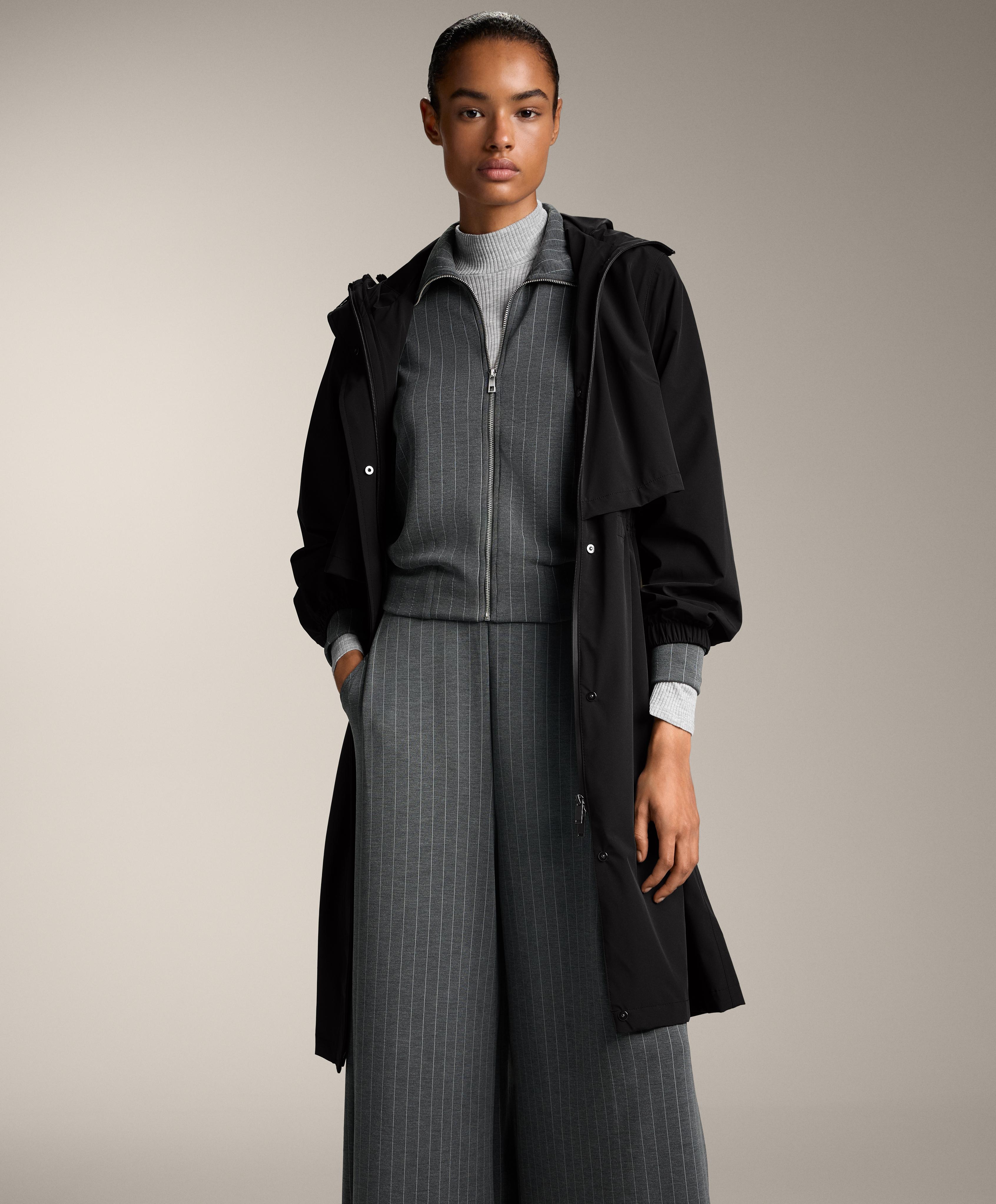 Veste boxy à rayures avec pli au dos et modal doux au toucher