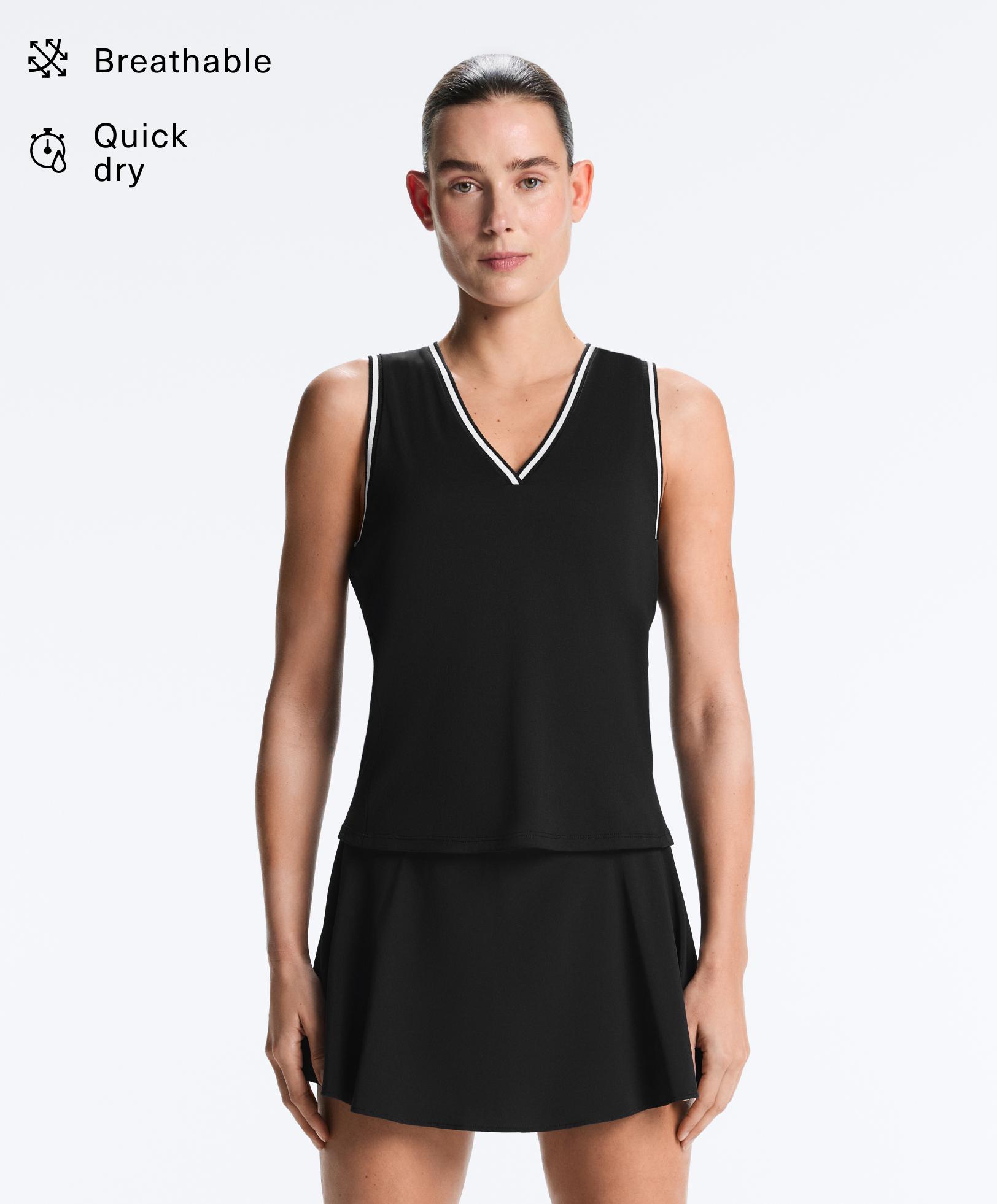 Sleeveless V-neck T-shirt