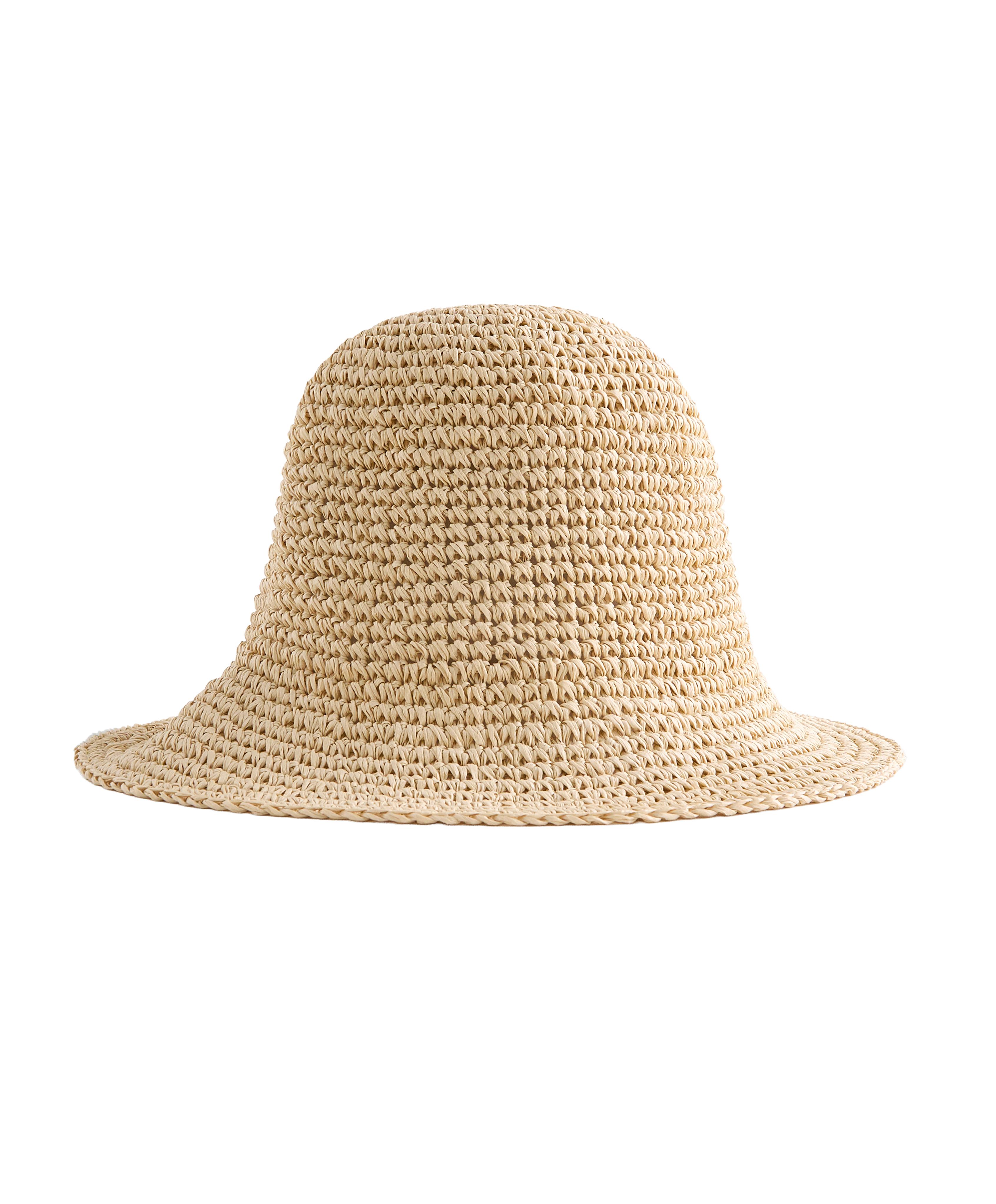 Raffia-effect bucket hat — NATURAL