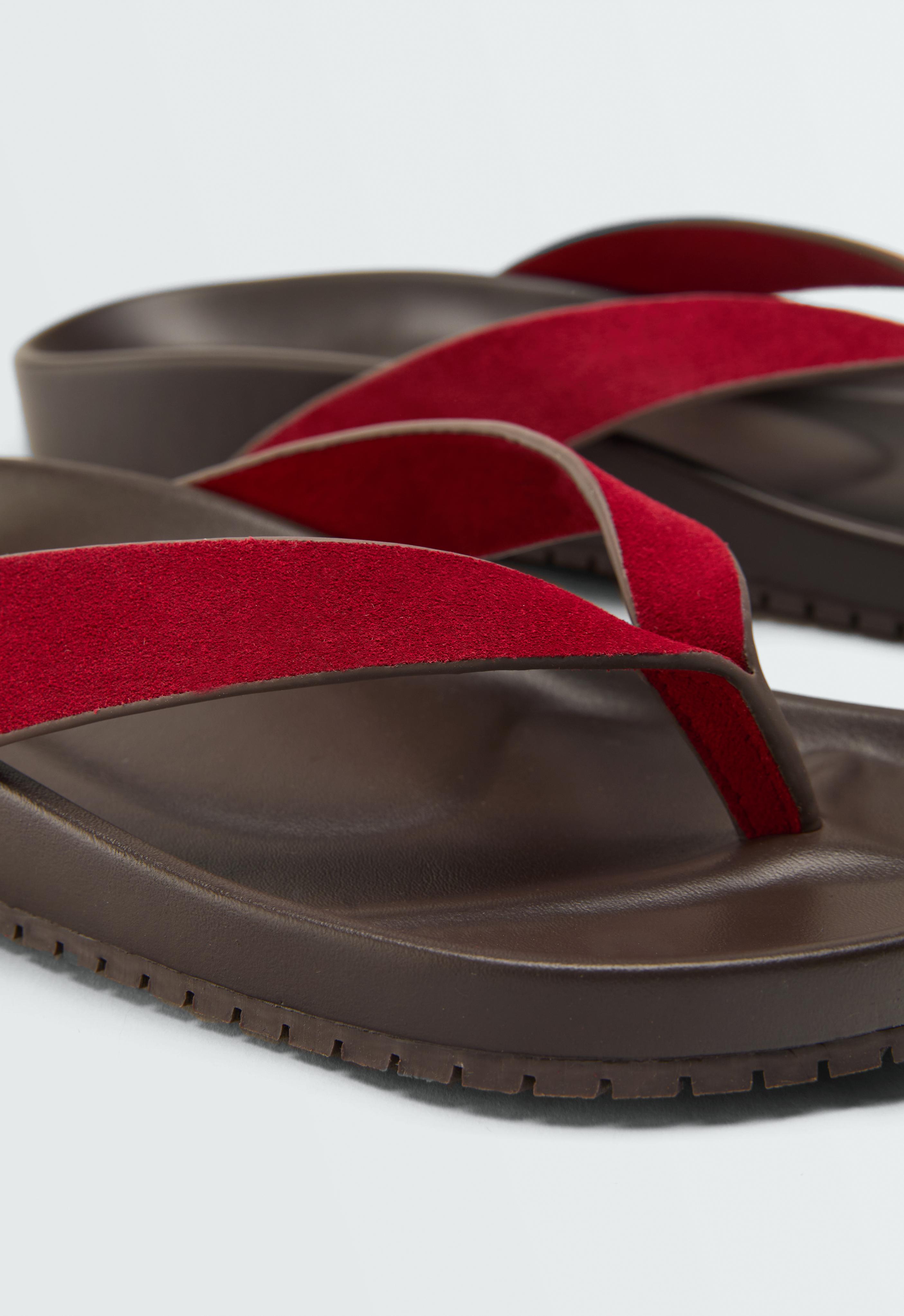 Leather sandals — RED