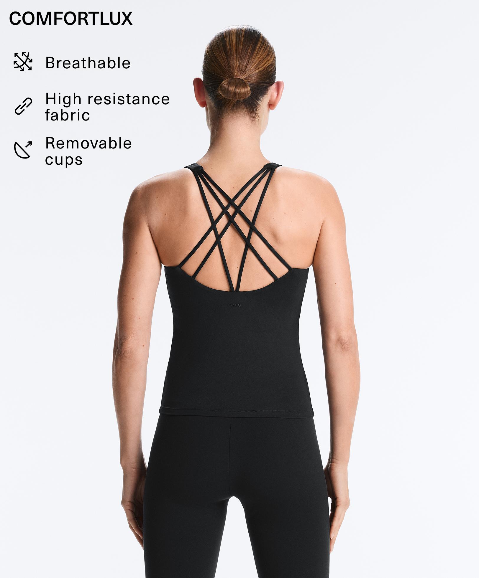 Comfortlux long Tank top multi strap cups