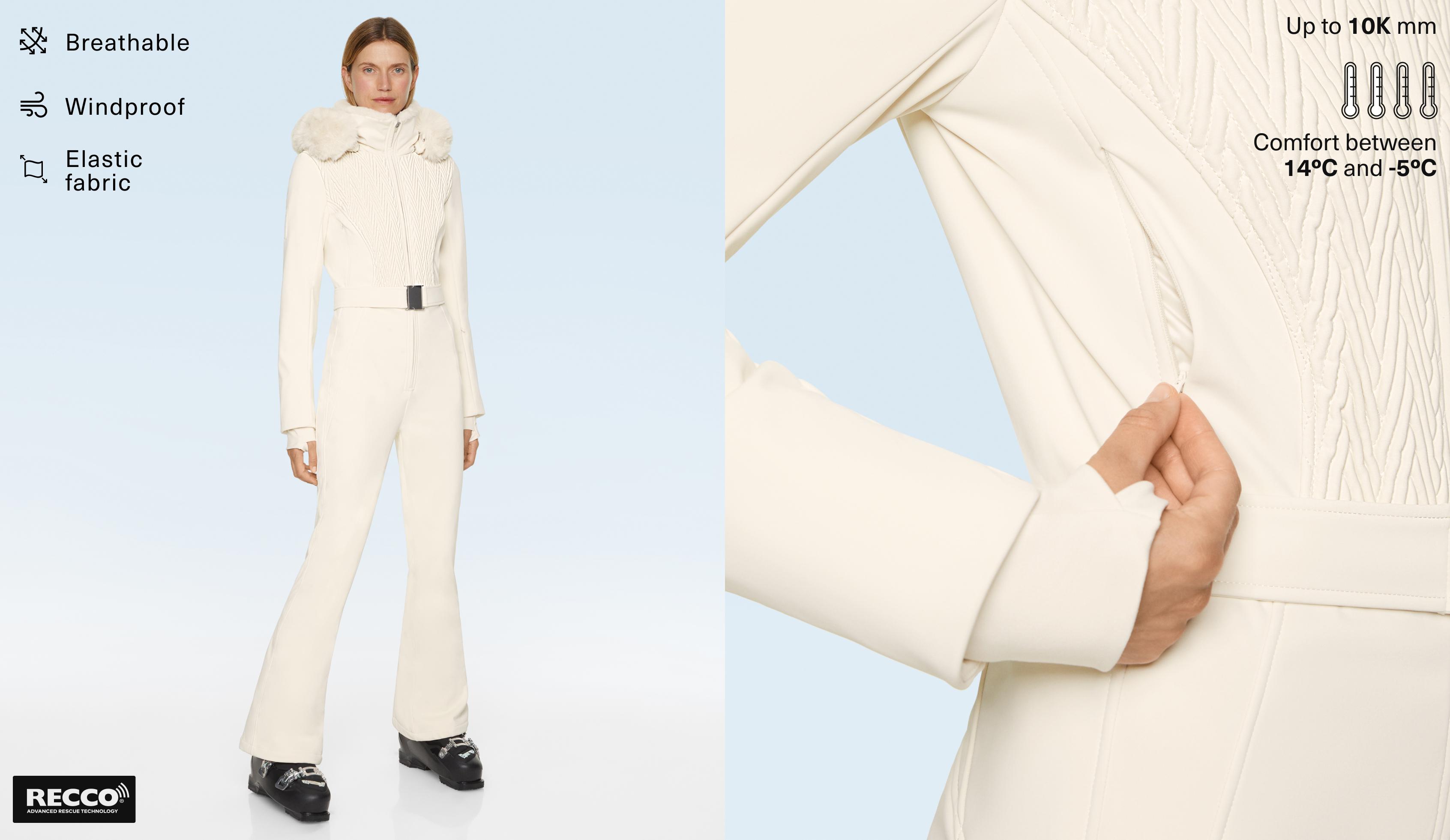 Water-resistant fitted stretch SKI jumpsuit