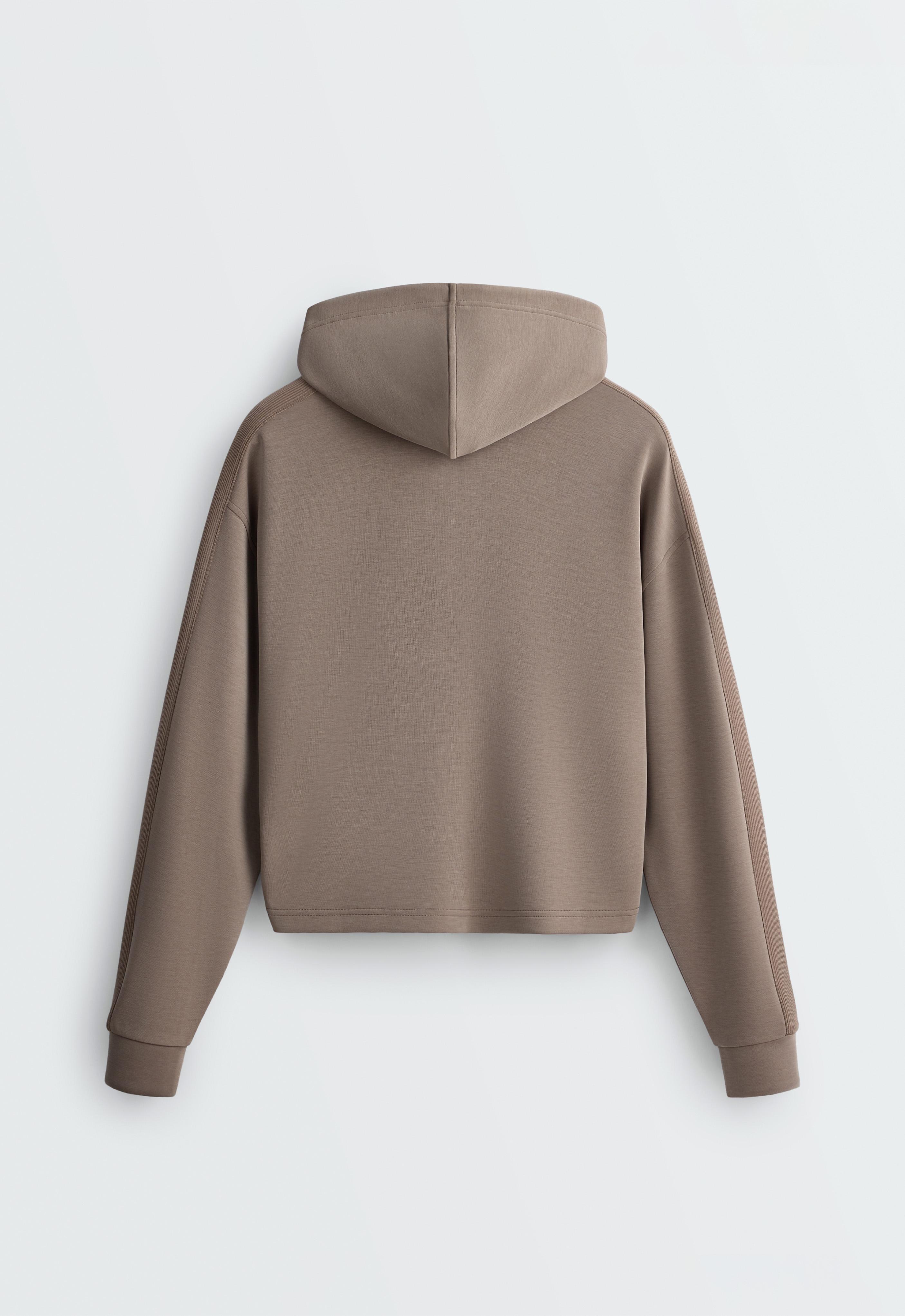 Short hooded jacket with modal — MINK