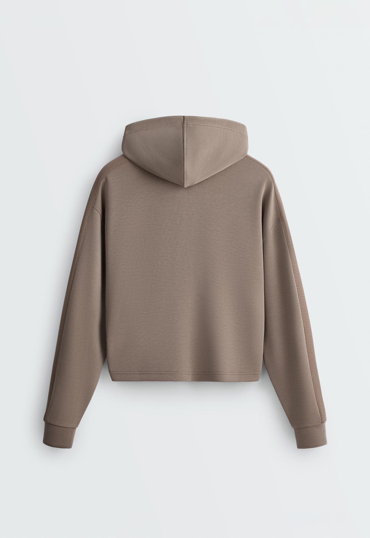 Short hooded jacket with modal — MINK