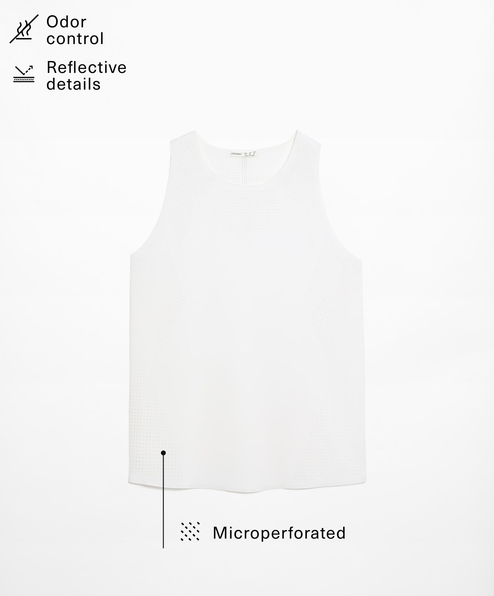 T-shirt sans manches technique microperforée