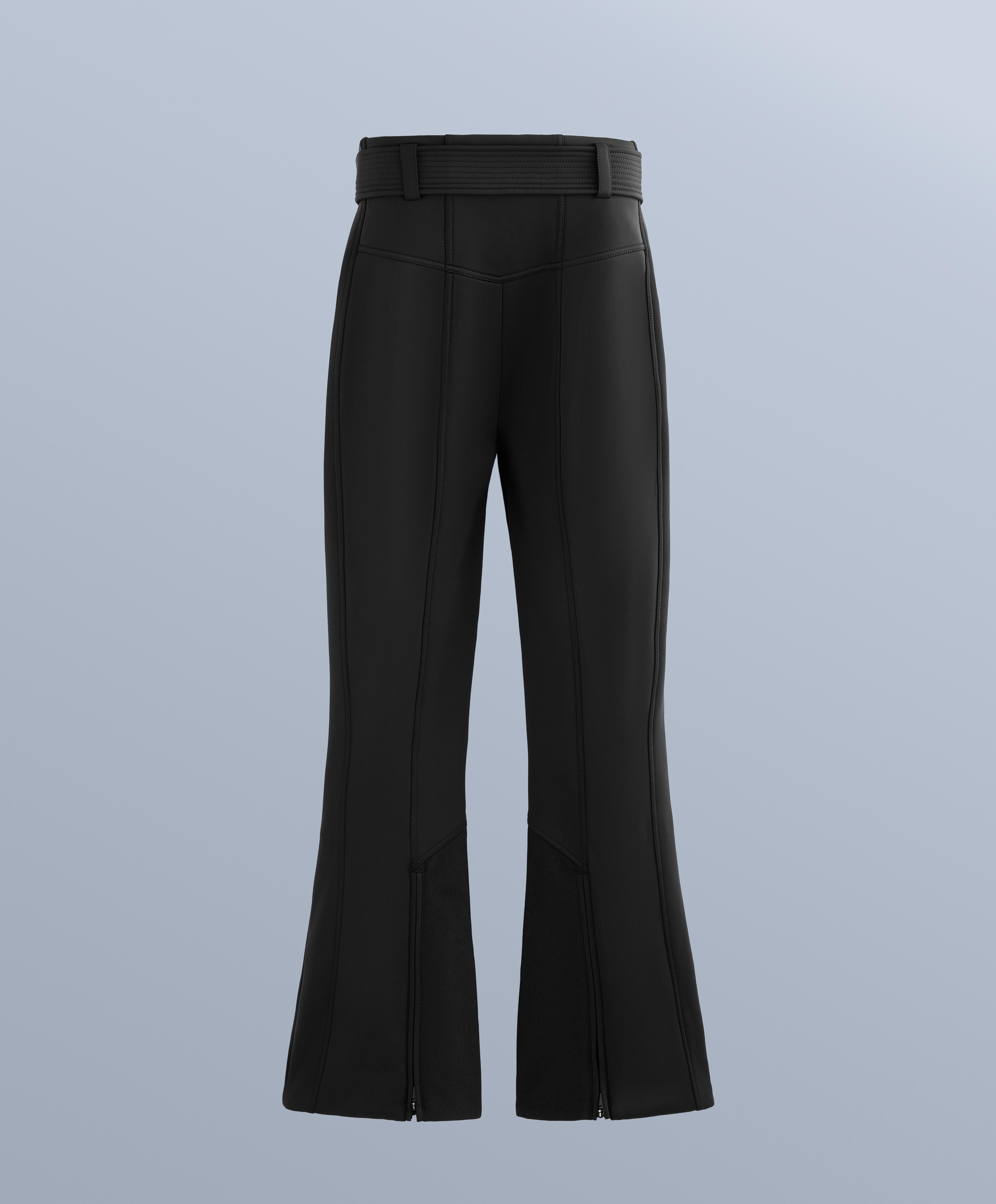 Water-resistant high-rise flare stretch SKI trousers — BLACK