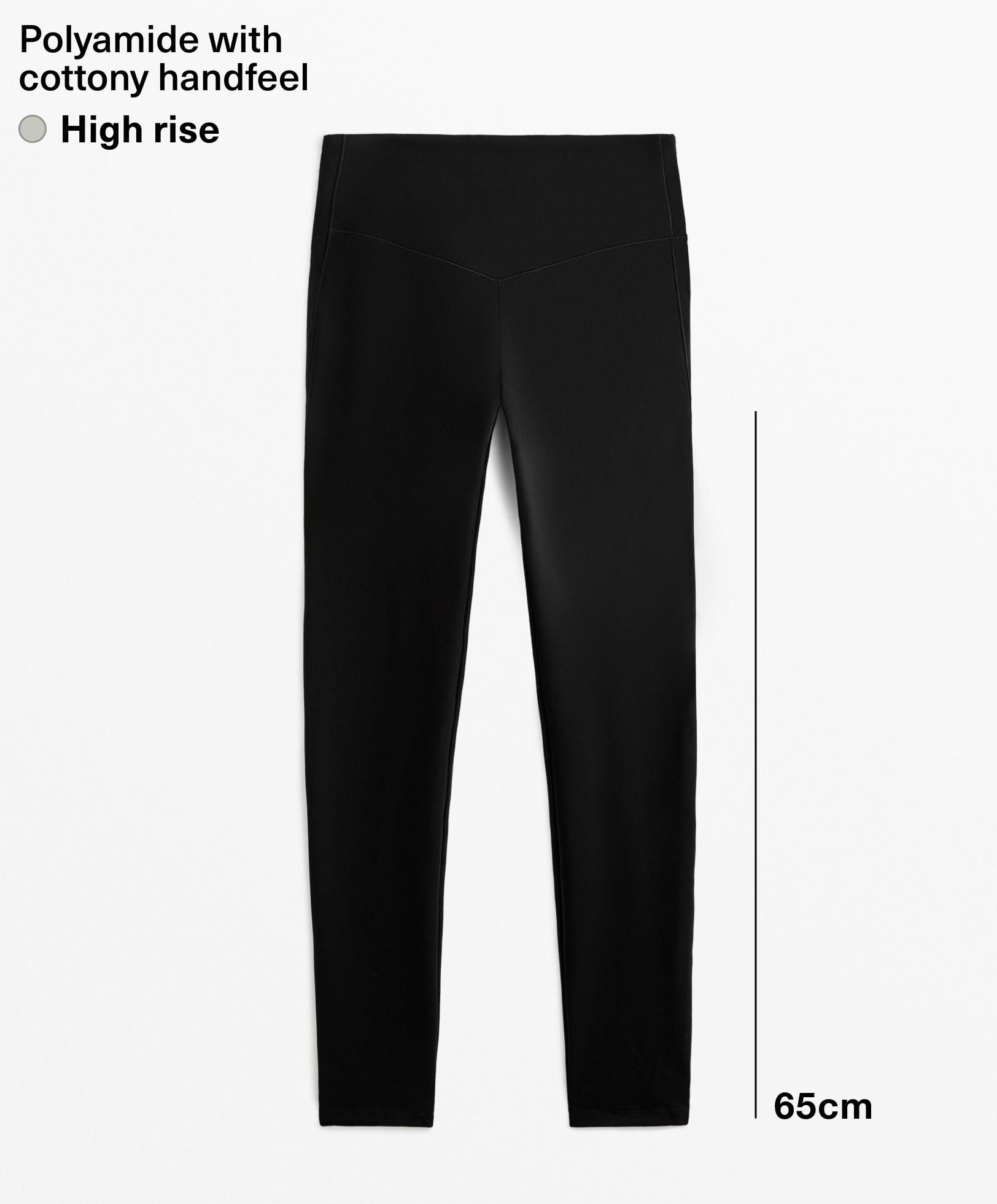 65cm polyamide ankle-length leggings with cottony handfeel