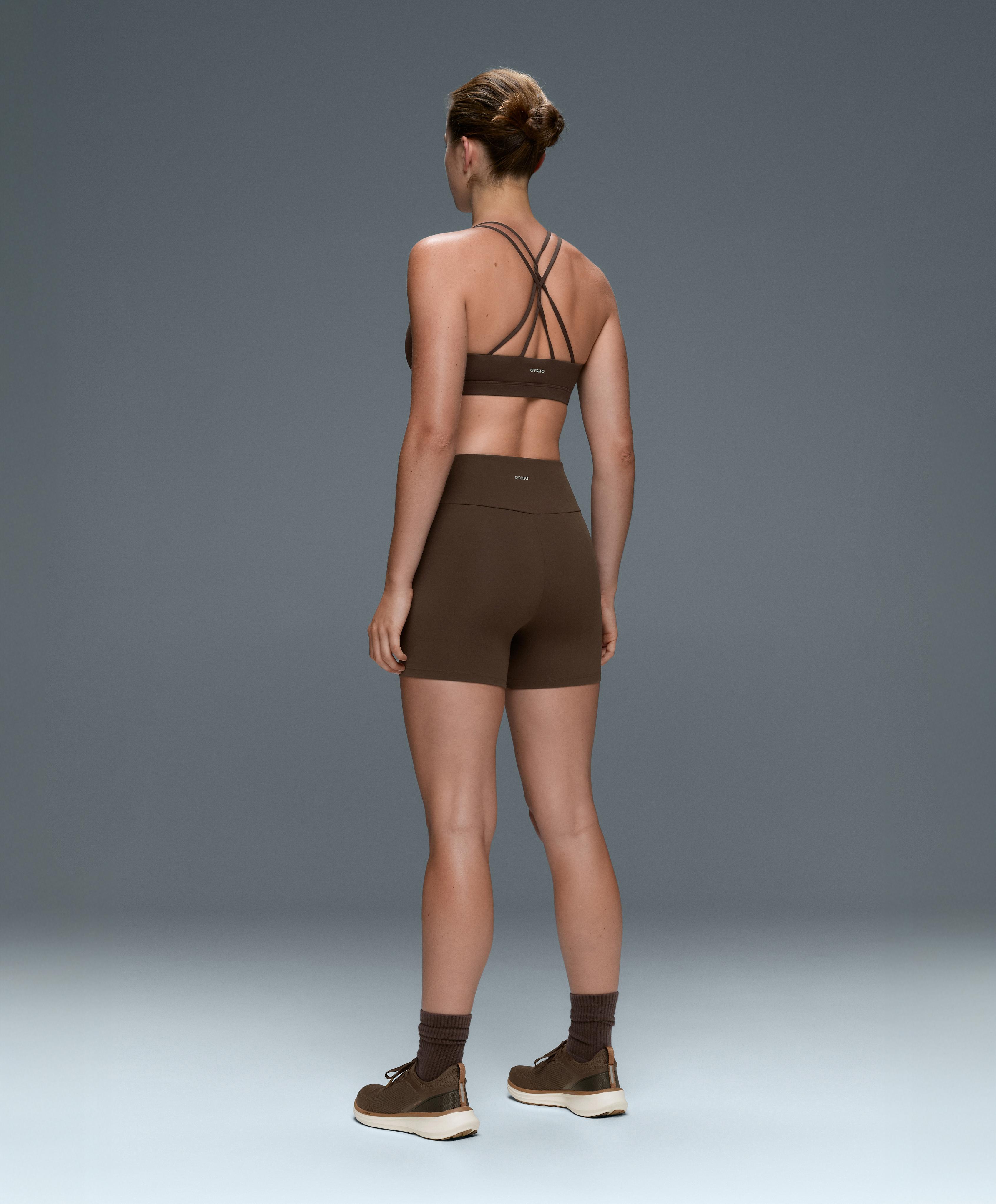 Comfortlux high-waisted 10cm hot pants — DARK BROWN