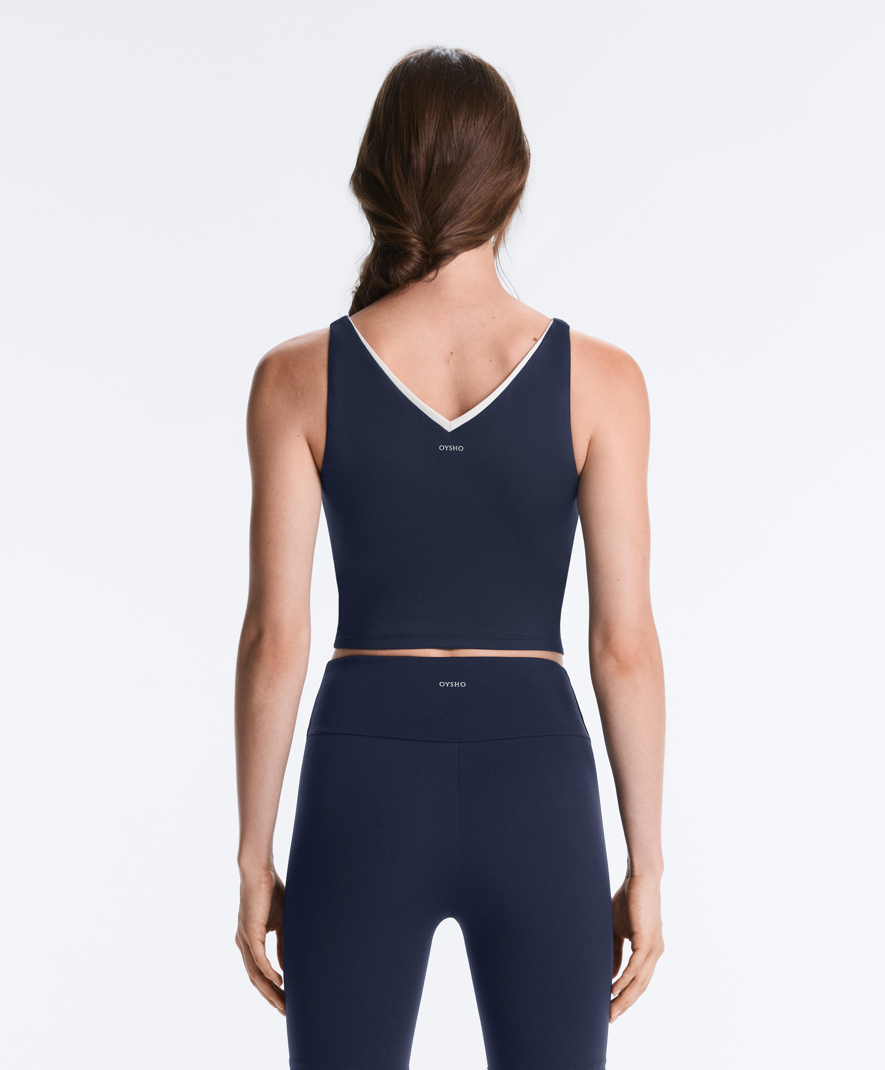 Comfortlux V-neck strappy tank top — NAVY BLUE