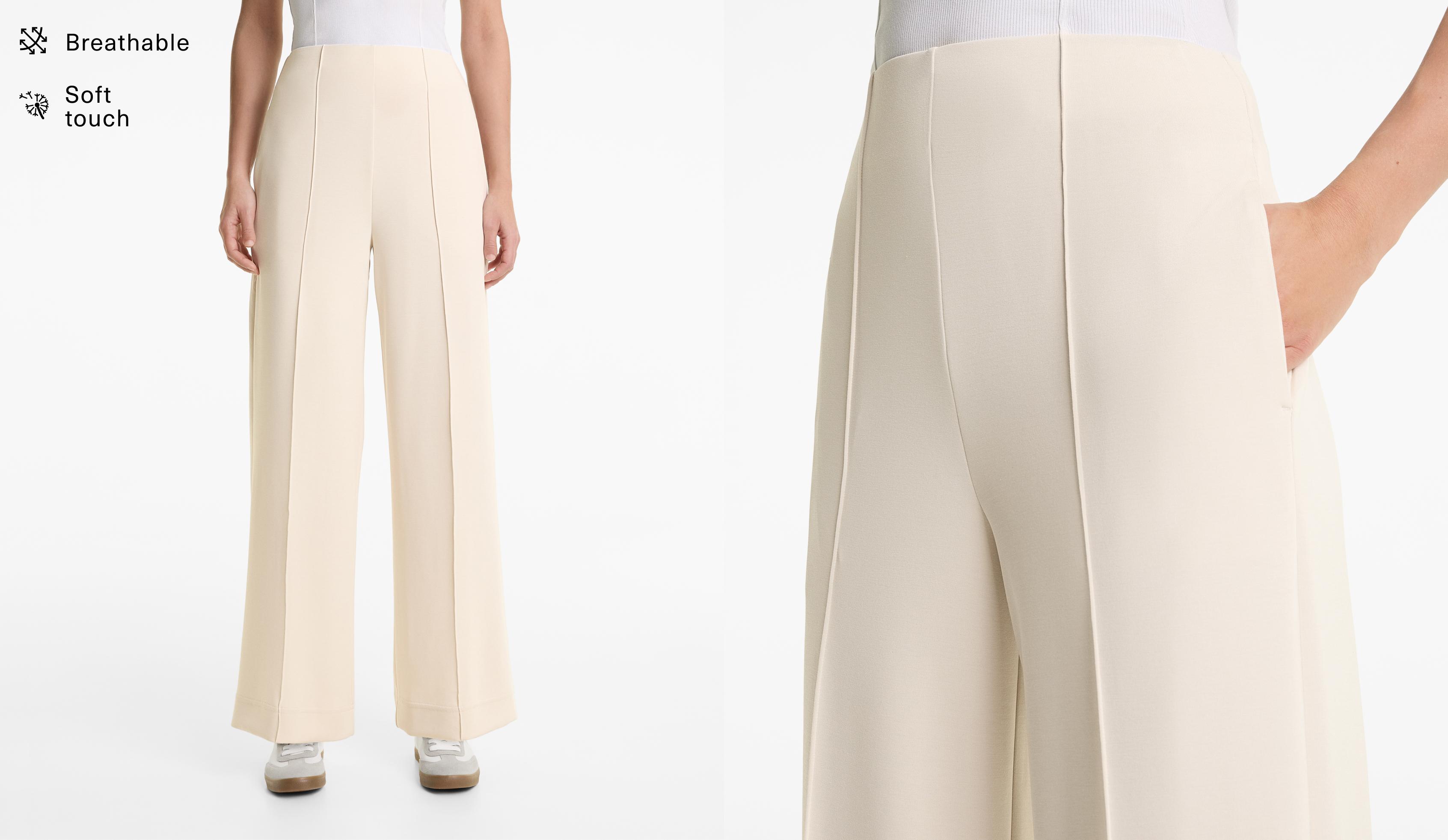 Straight-leg trousers with modal and crease