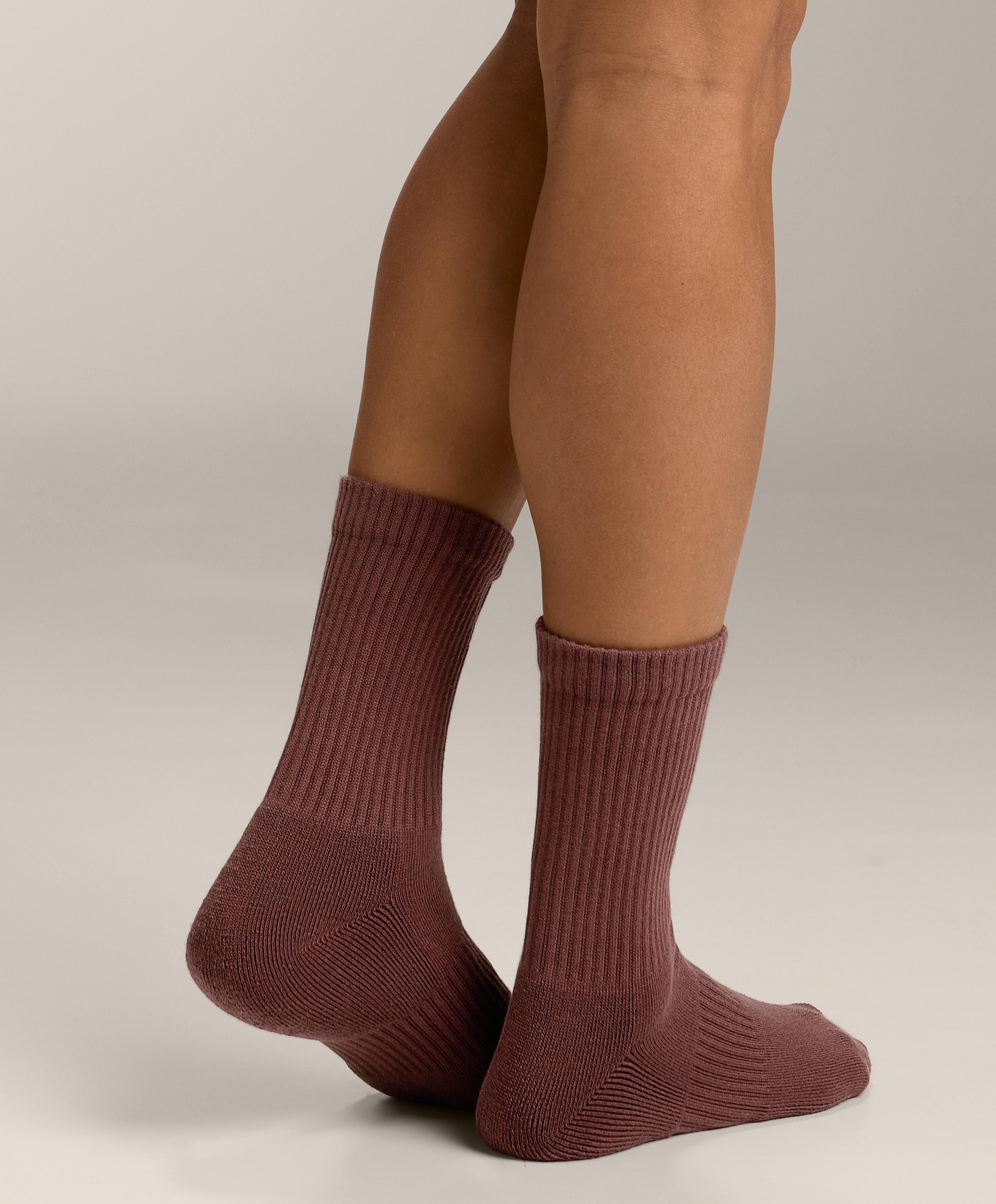 3 pairs of classic cotton blend sports socks — MAHOGANY