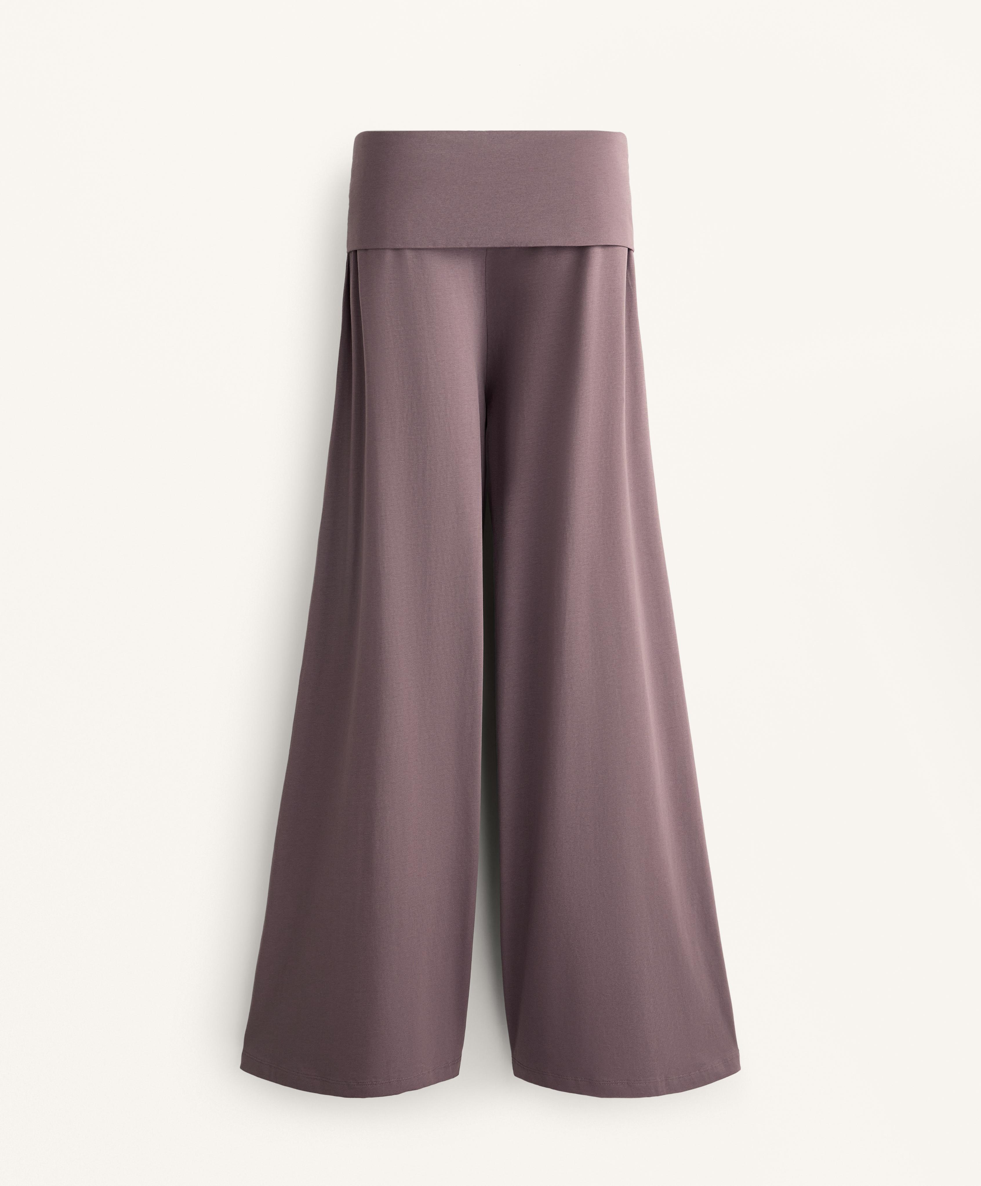 Pantalón palazzo cintura vuelta mezcla algodón