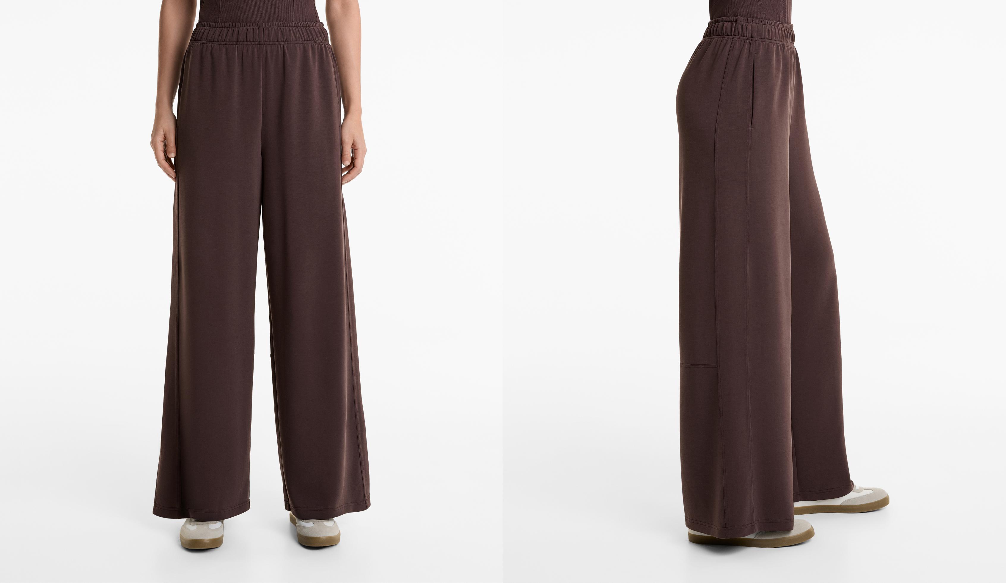 Wide straight-leg trousers with modal