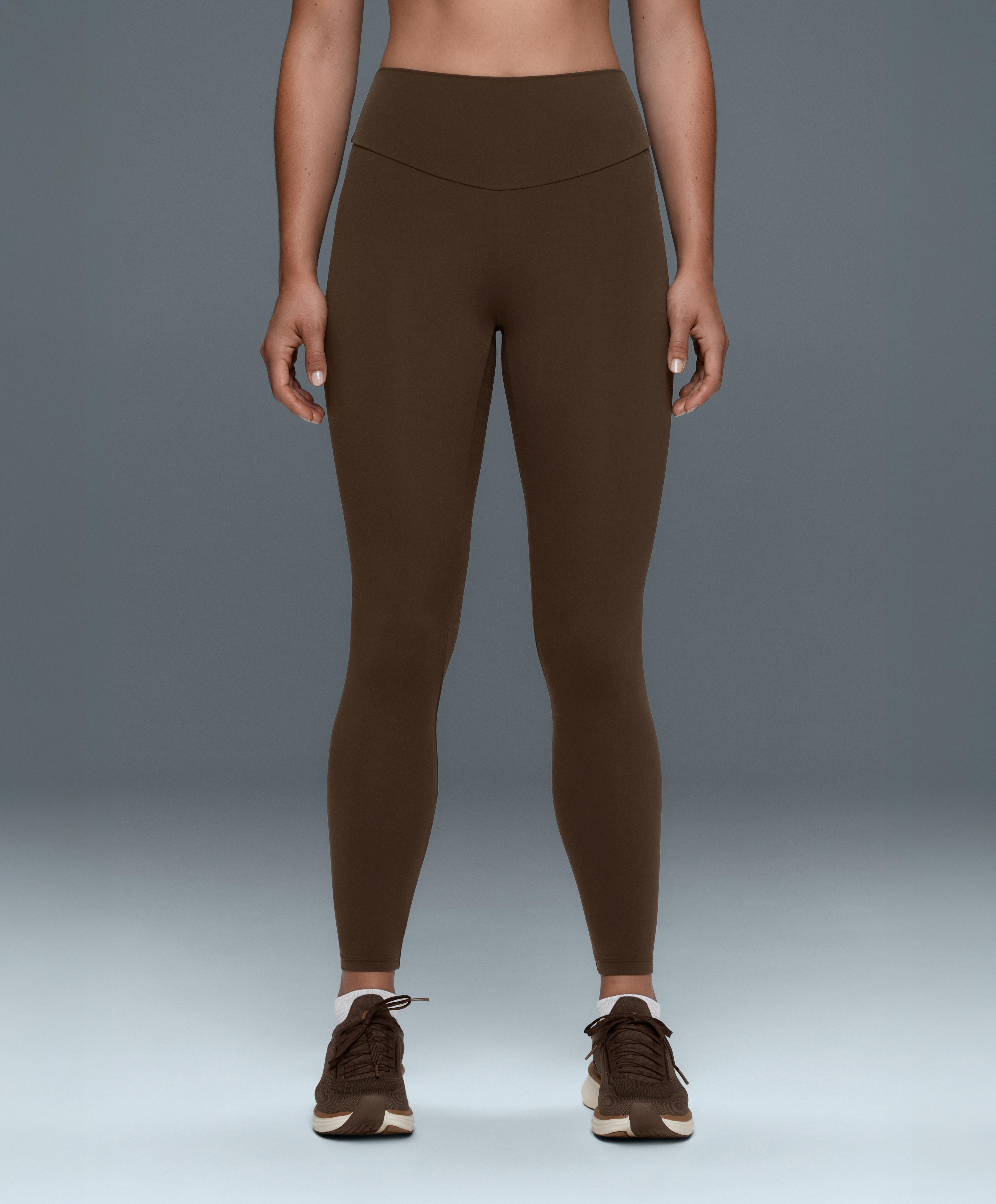 Comfortlux high-waisted ankle-length leggings — DARK BROWN