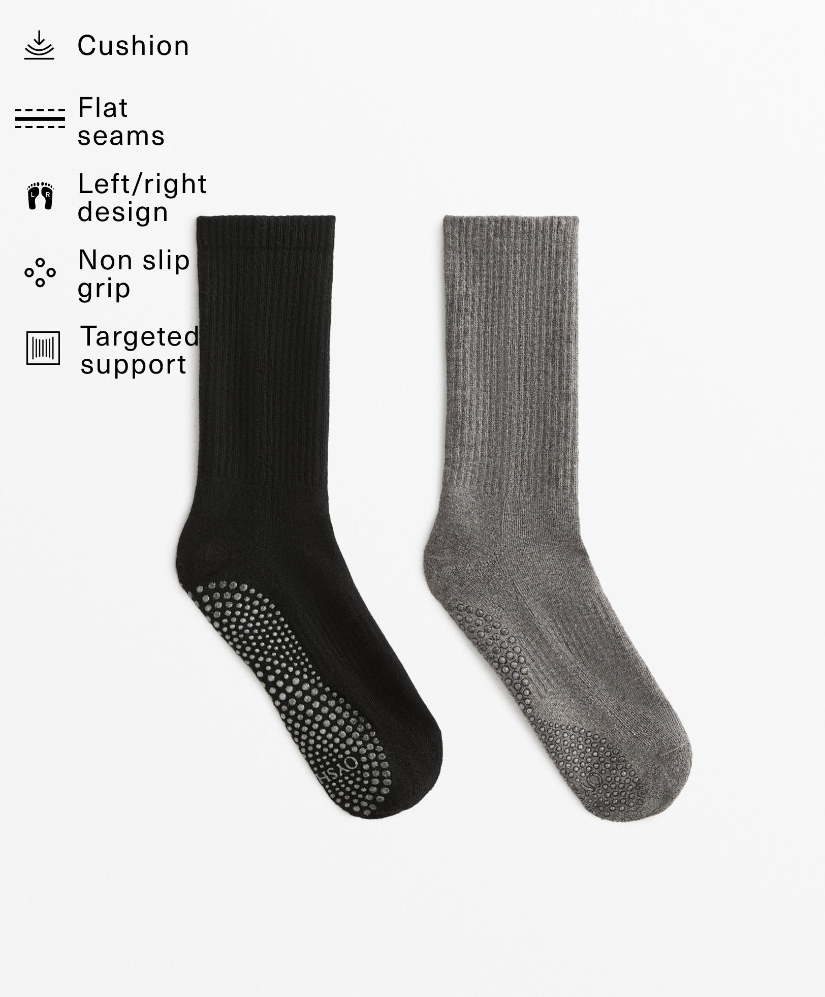 2 pairs of classic yoga and Pilates cotton blend socks 2 pairs of classic yoga and Pilates cotton blend socks