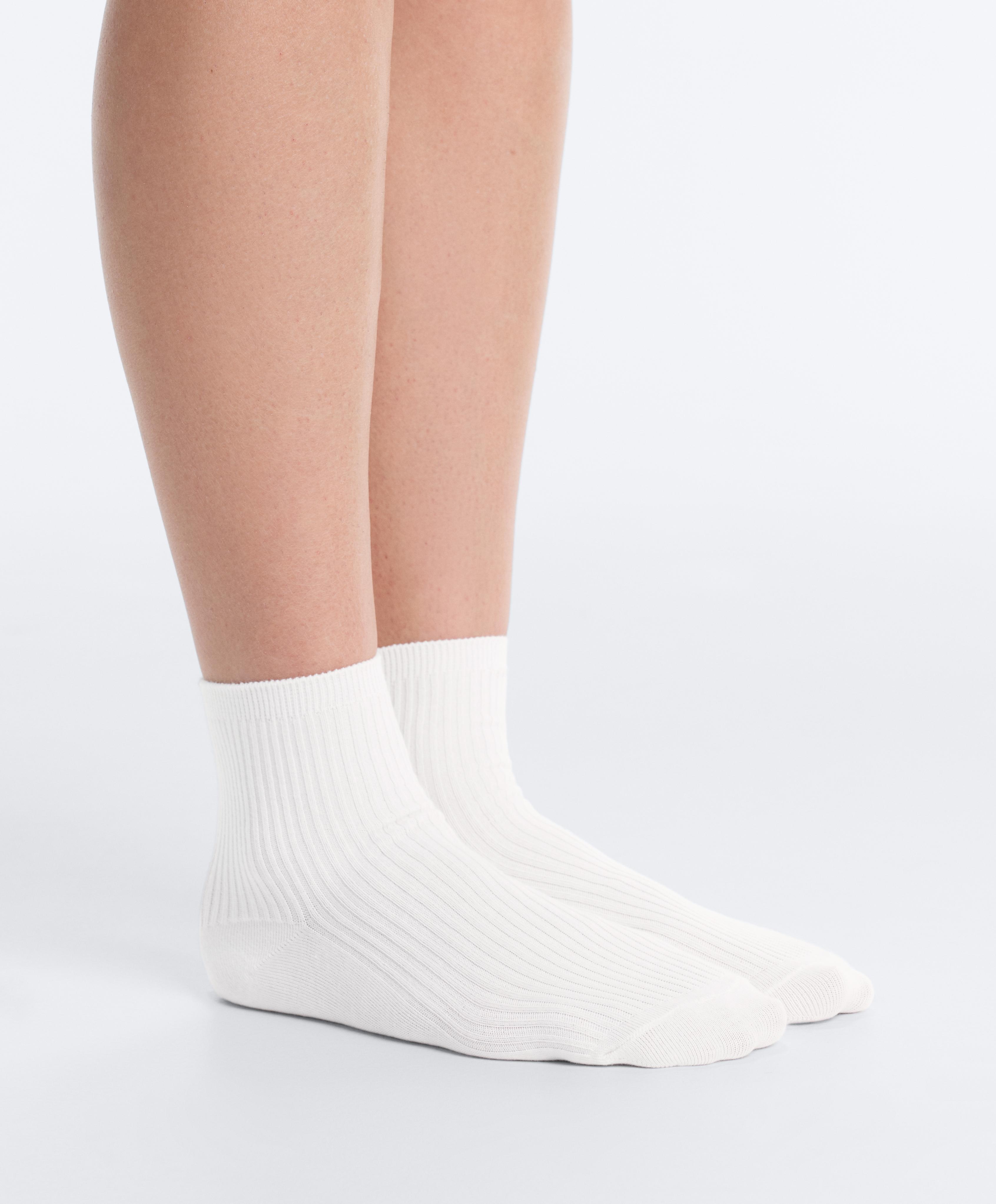 5 pairs of quarter socks with cotton — PALE GREY MELANGE
