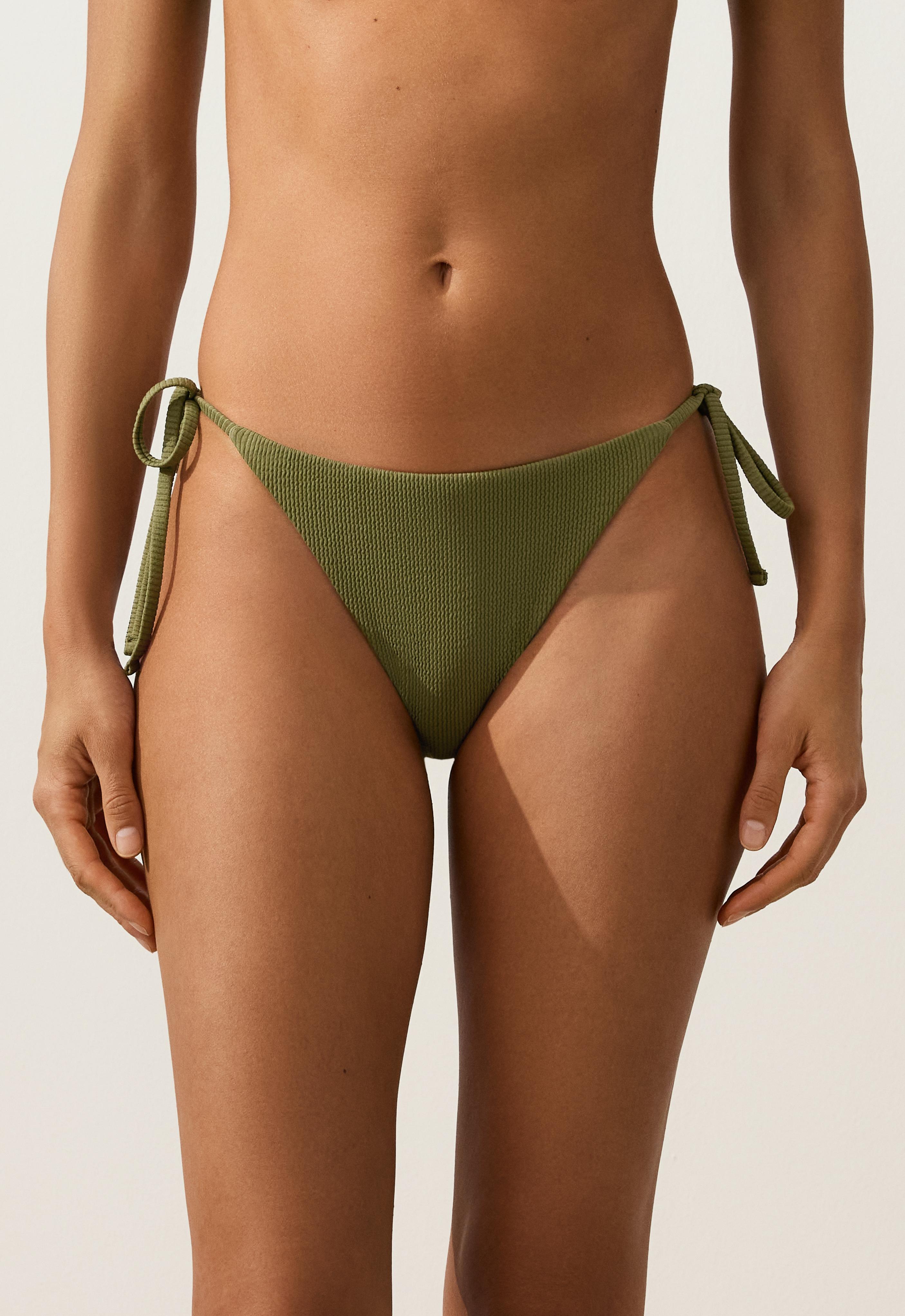 Medium-coverage tie rib bikini briefs - Sale