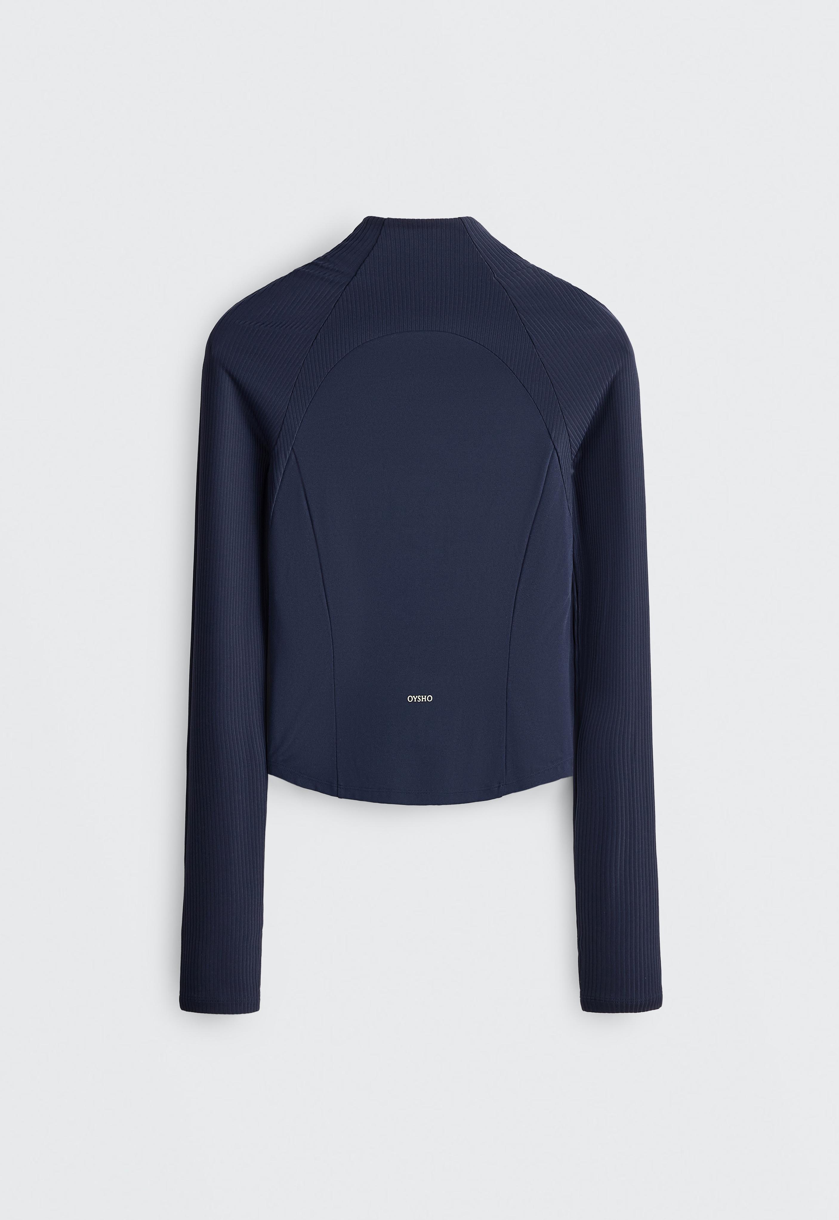 Light warm rib technical jacket — NAVY BLUE