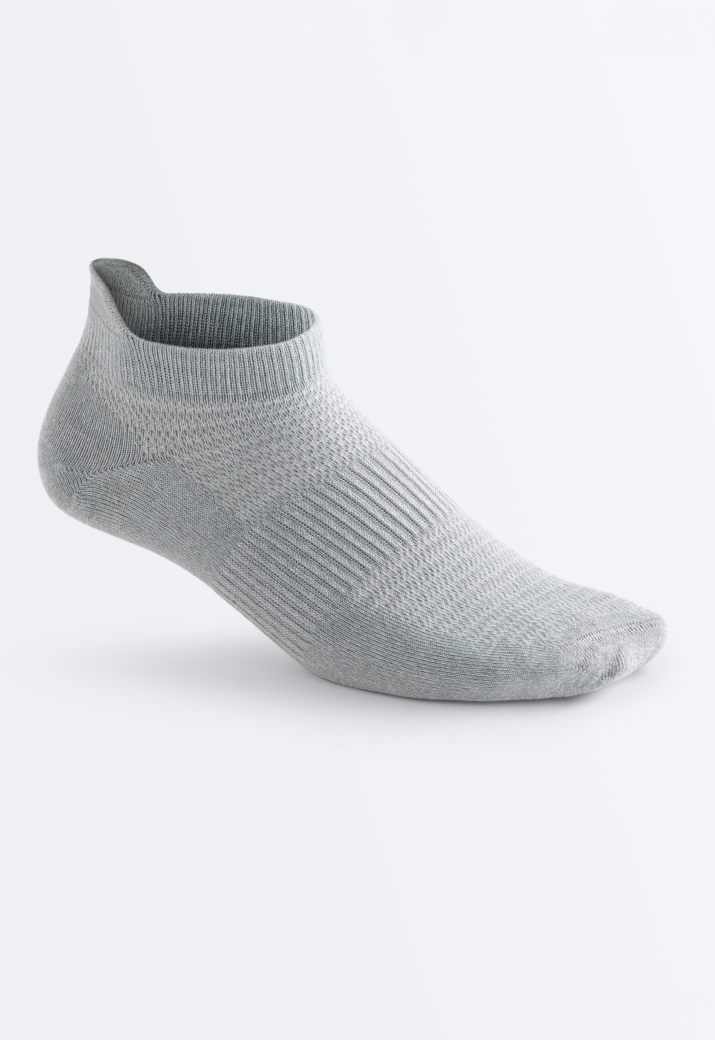 3 pack of polyamide blend sneaker socks with heel tab — GREY