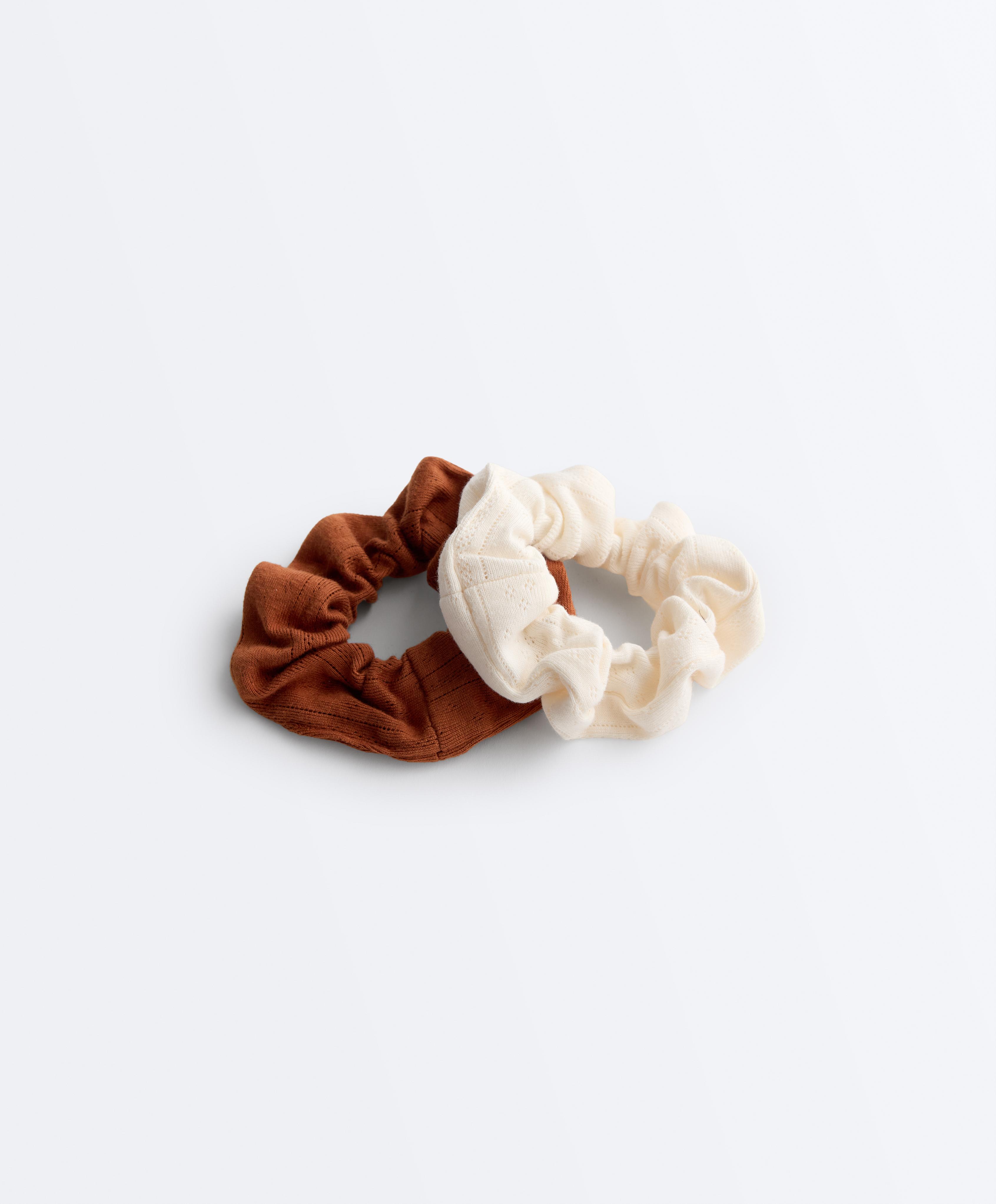 2 pack 100% cotton scrunchies — BURNT ORANGE