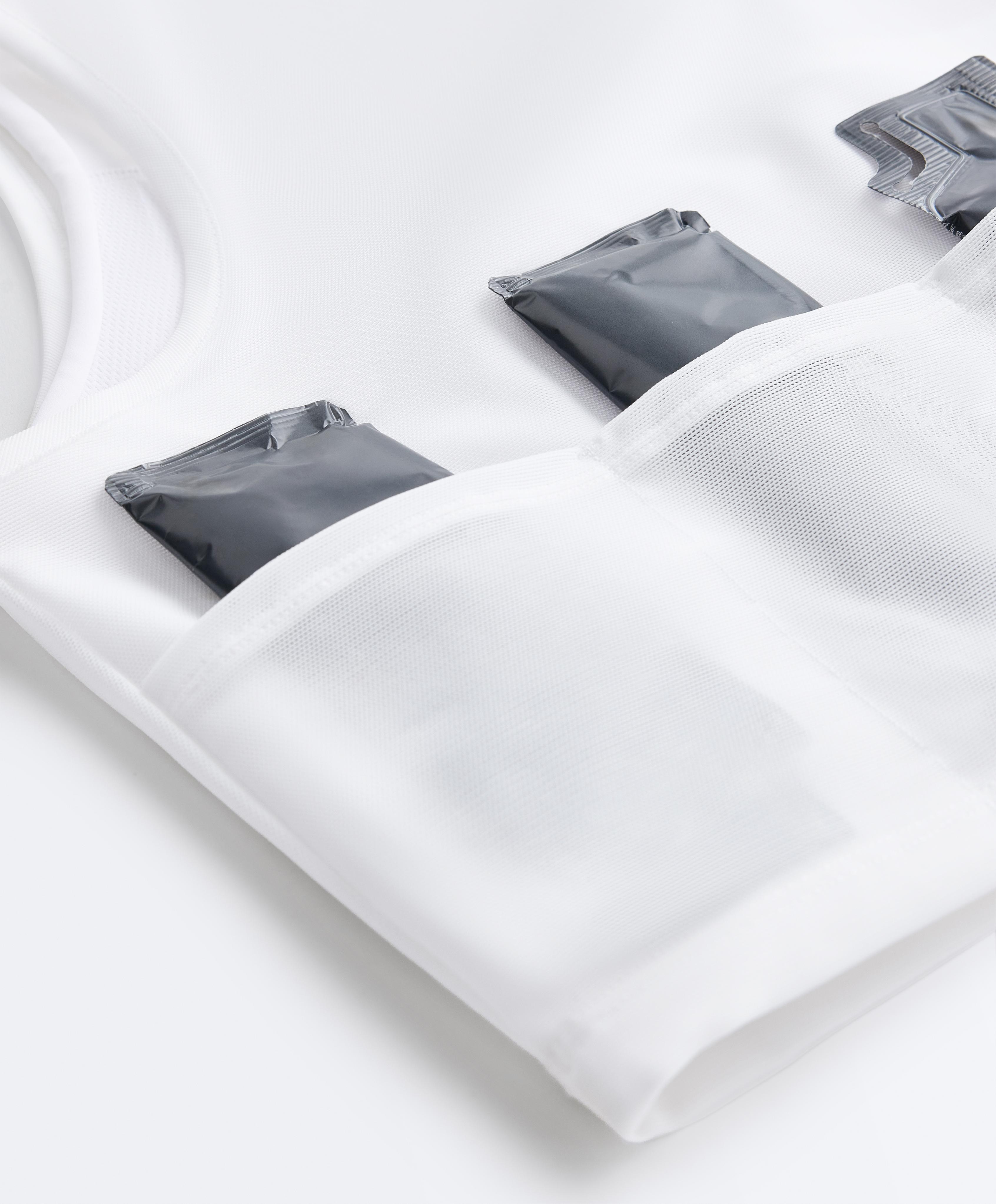 Sheer compressive tank top — WHITE
