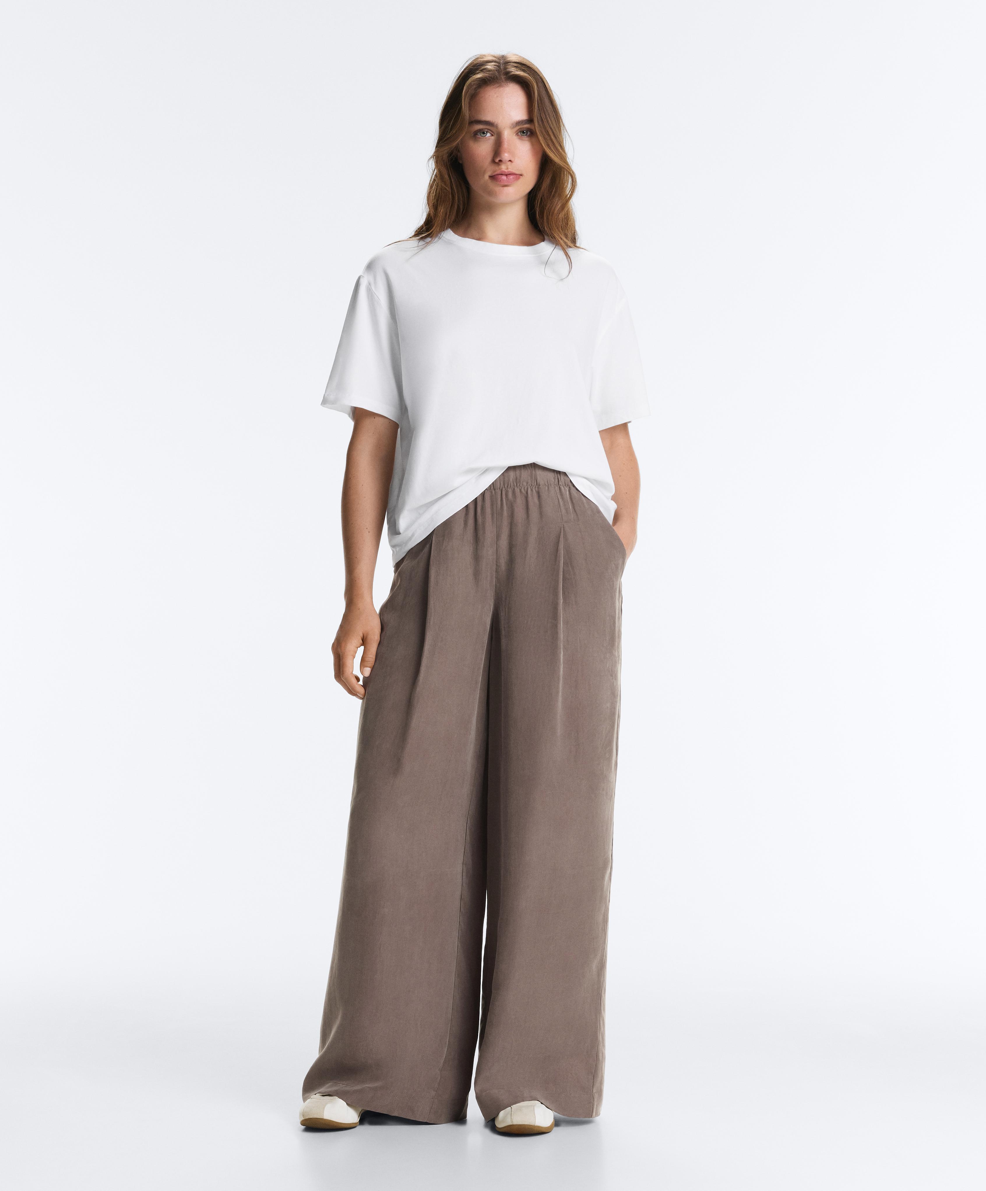 Wide Leg-Hose aus 100 % Lyocell