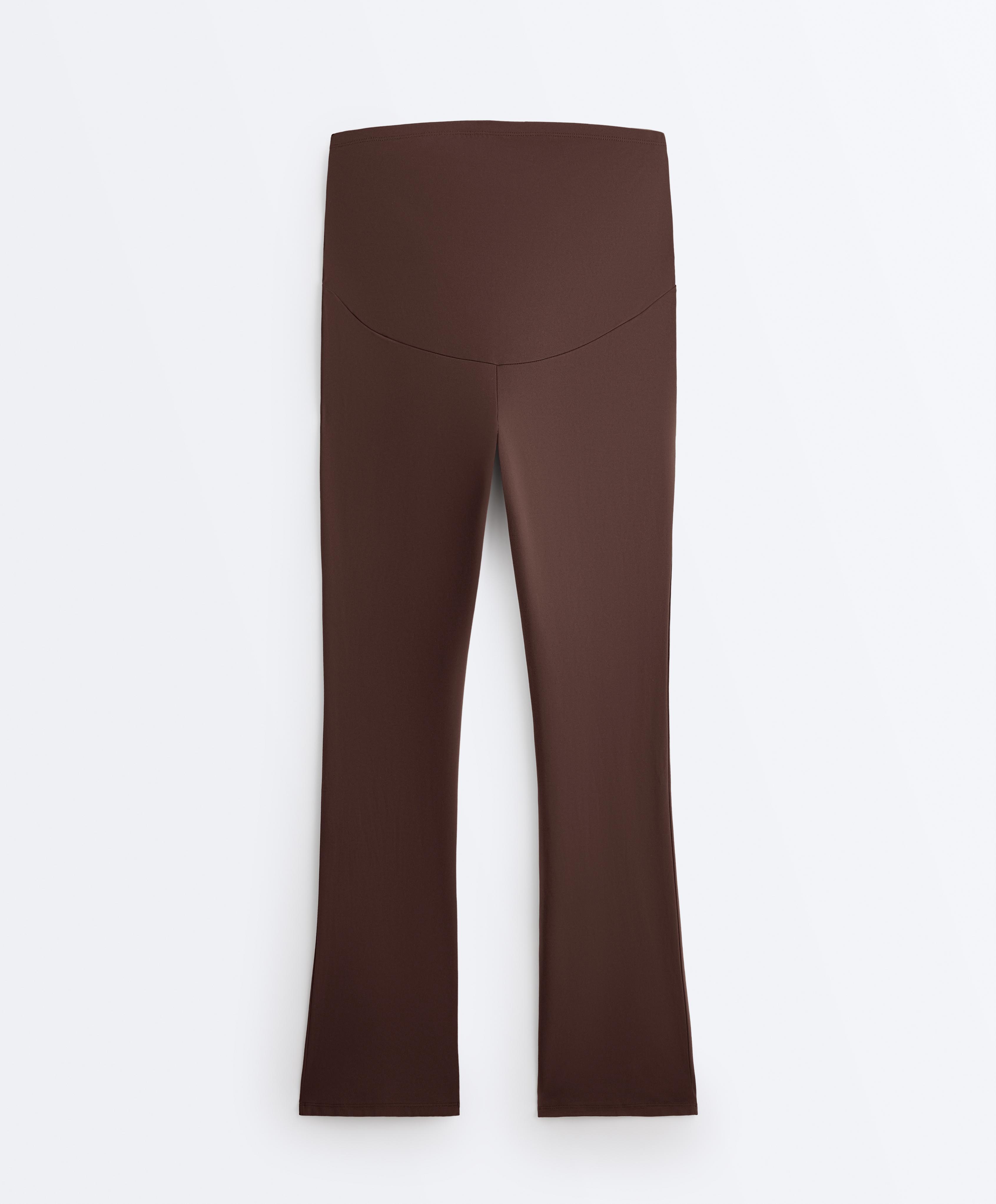 Maternity Comfortlux flare trousers — BROWN