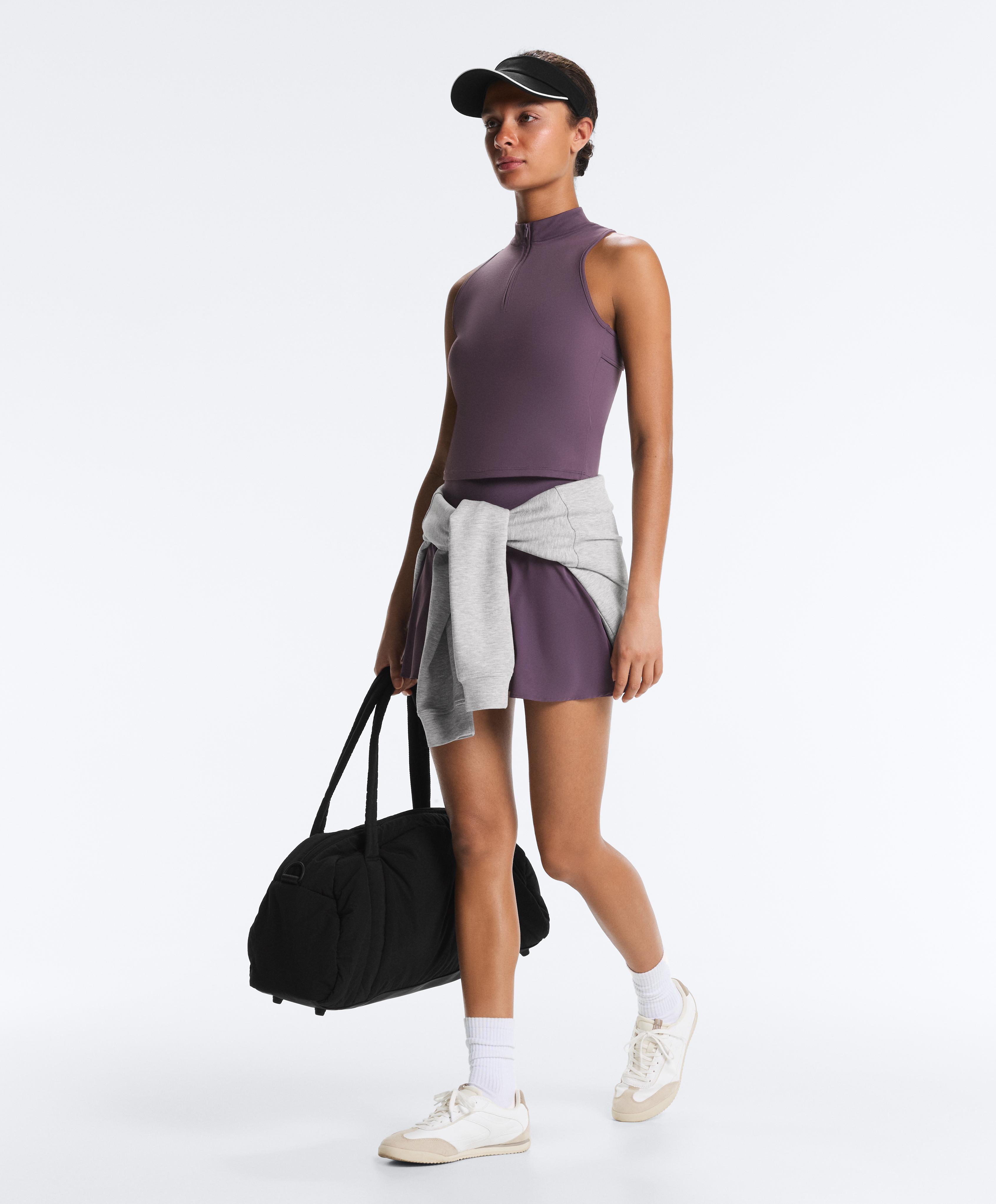 Half-zip sleeveless top — WASHED PURPLE