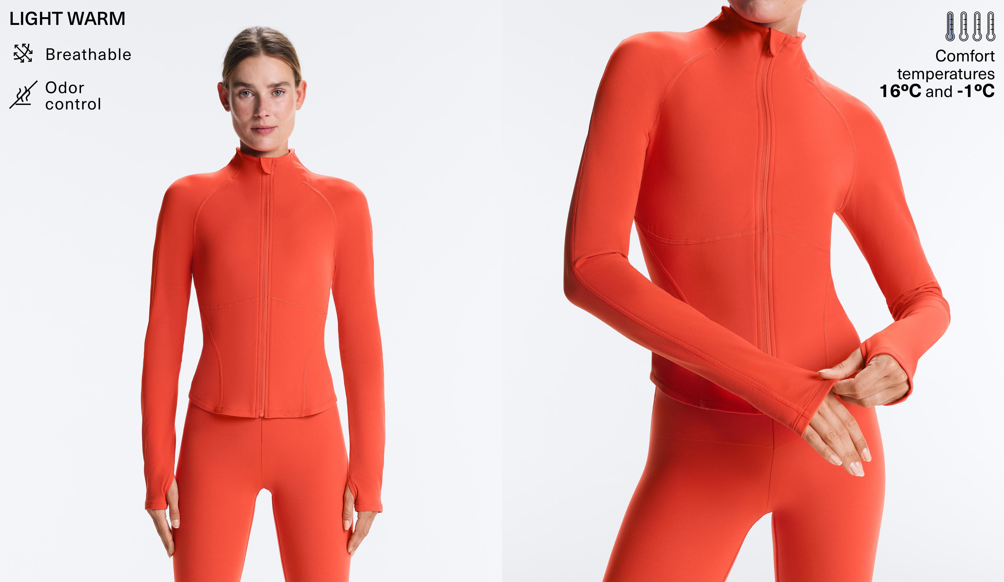 Light warm technical jacket with seams — BRIGHT ORANGE