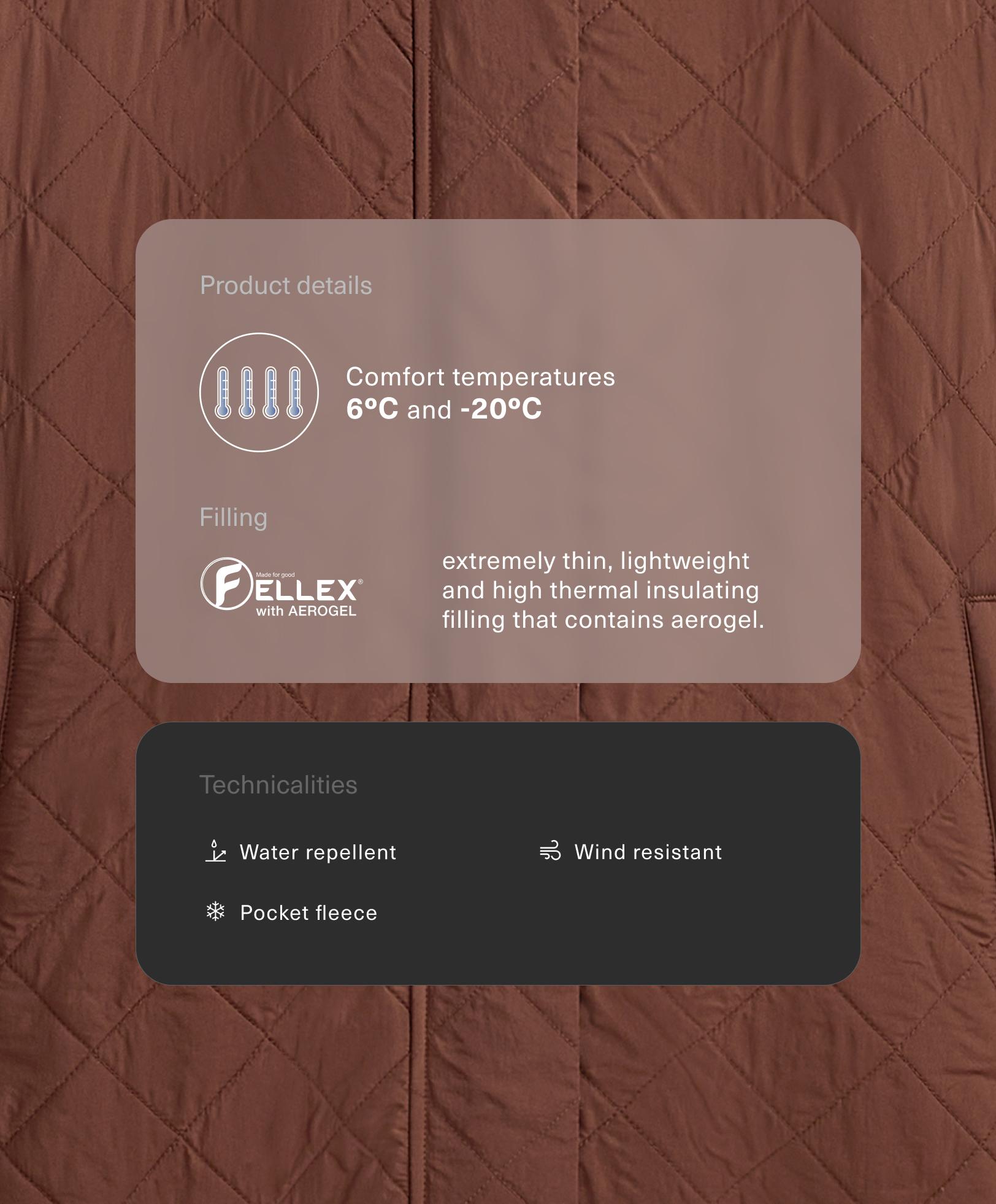 Veste longue matelassée déperlante FELLEX® avec AEROGEL