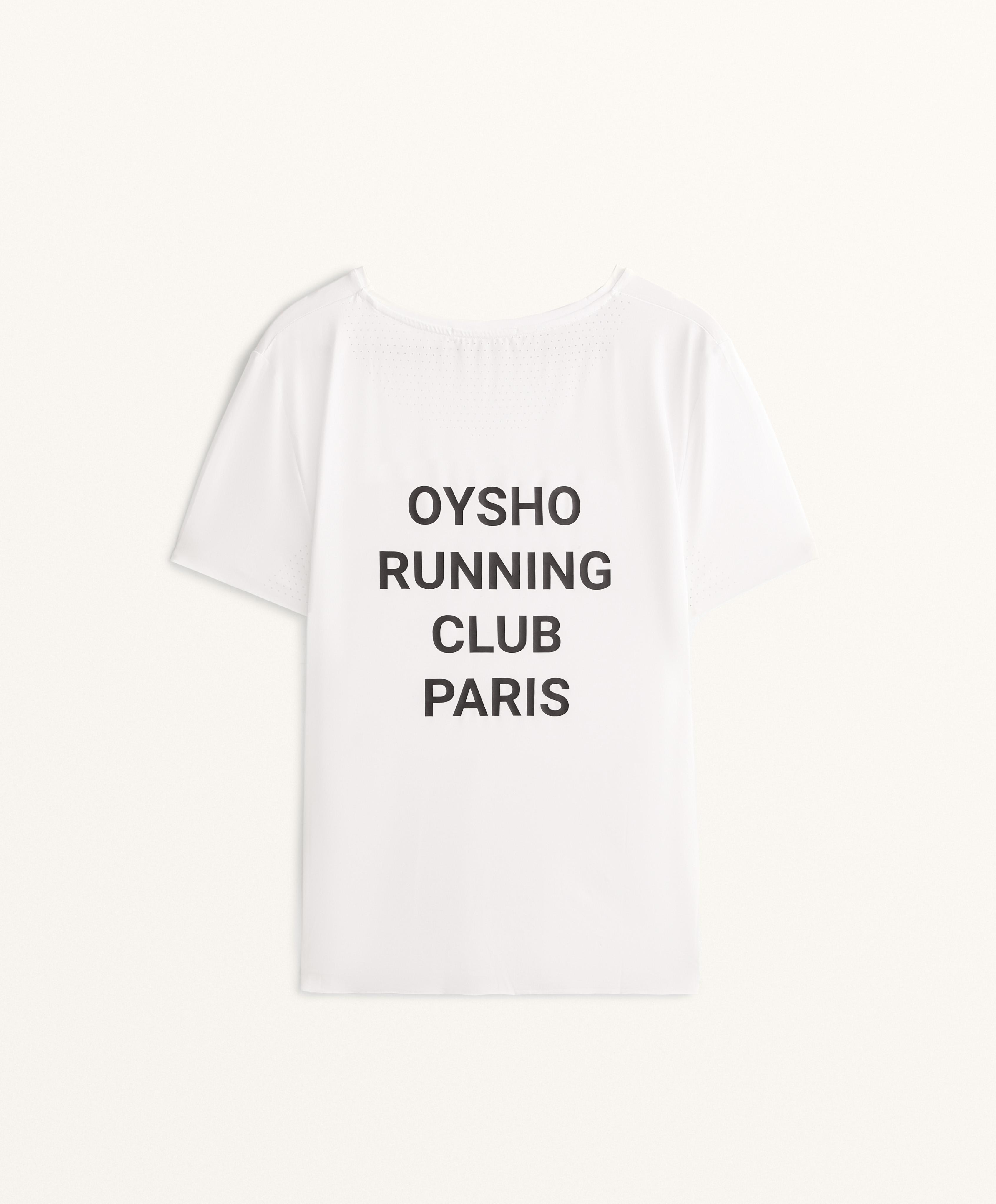 Running Club Paris fitted short-sleeved technical T-shirt — WHITE