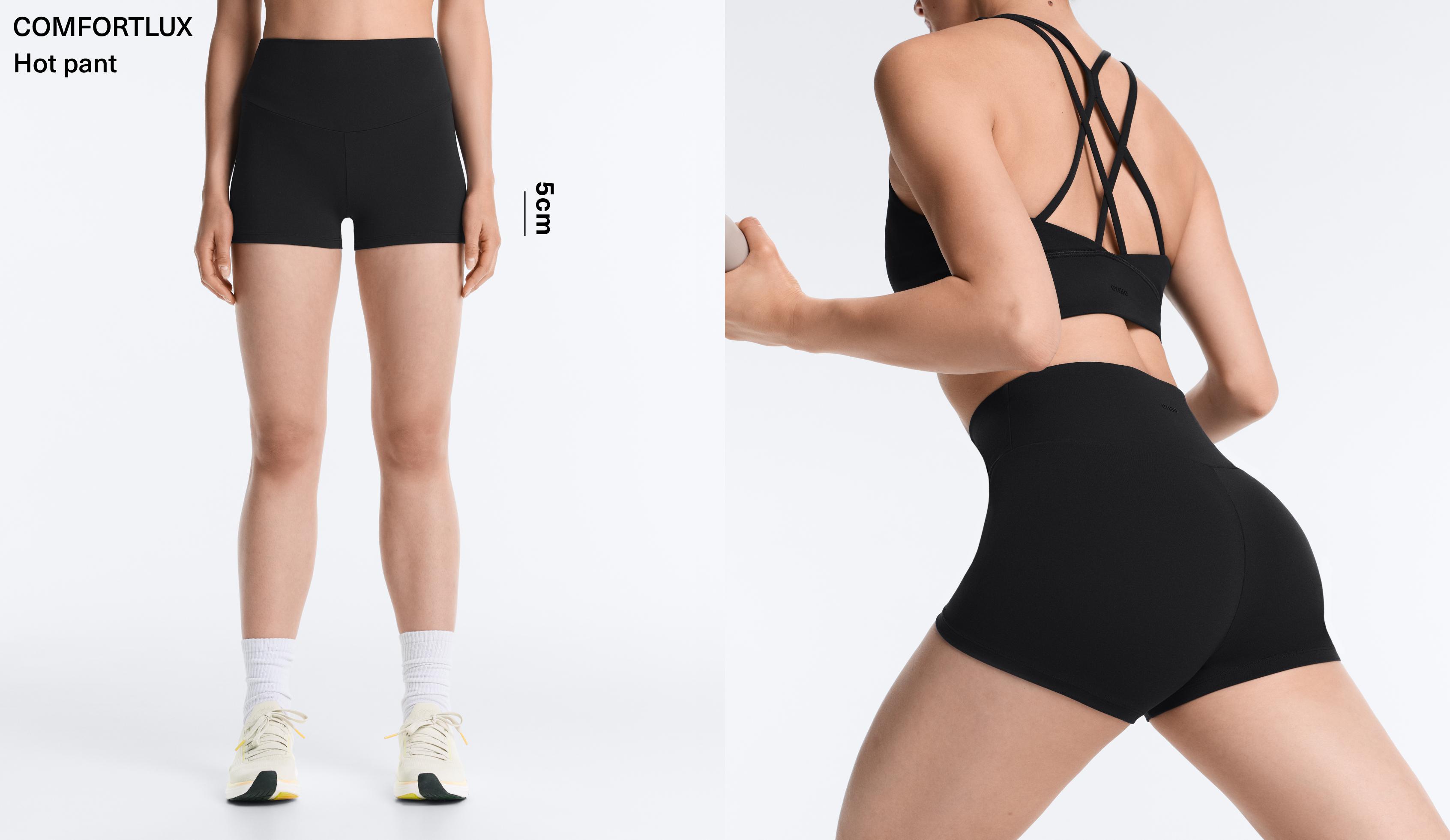 Comfortlux high-rise 5cm hot pants — BLACK