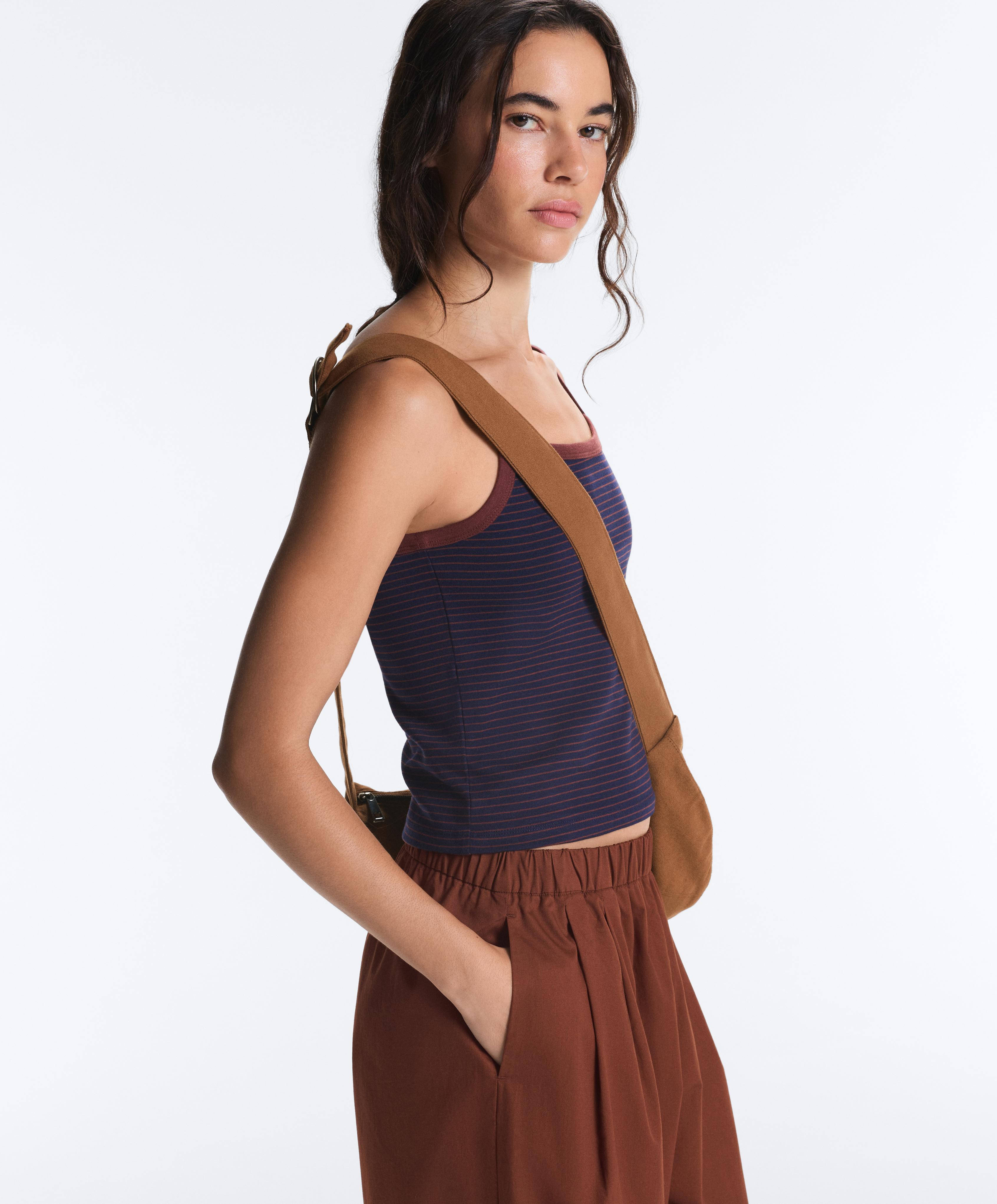 100% cotton tapered trousers — TERRACOTTA